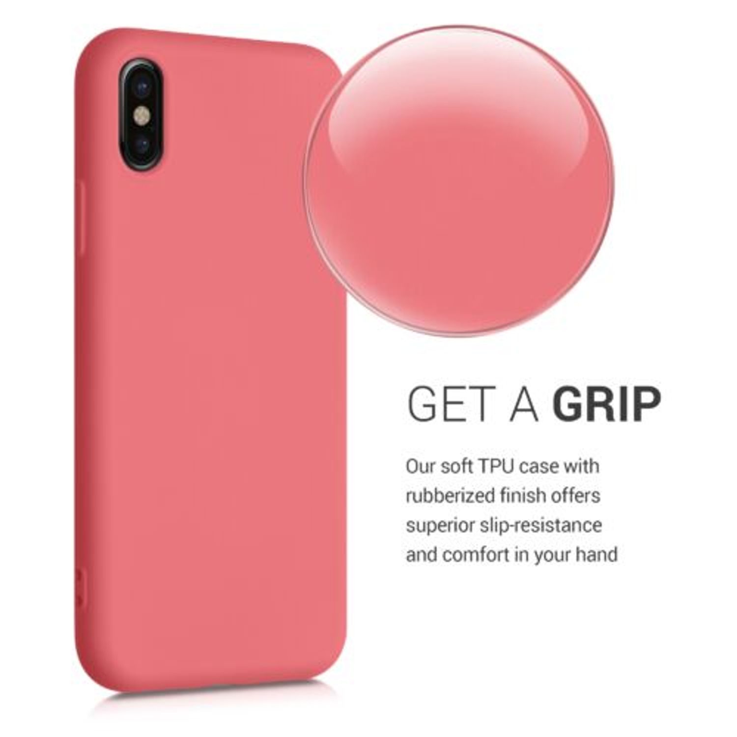 Husa pentru iPhone X/iPhone XS, Silicon, Roz, 49982.219 fotografia produsului View 5 L