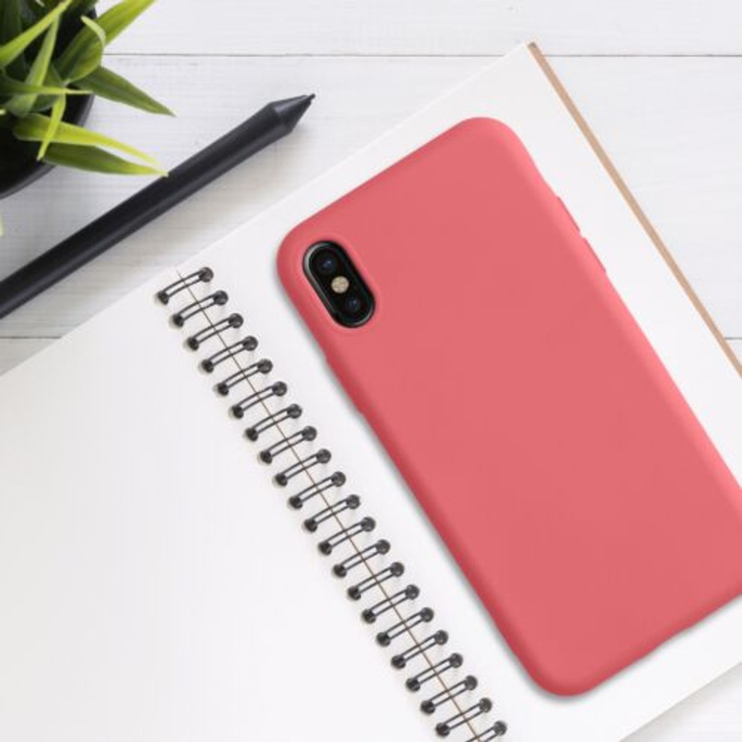 Husa pentru iPhone X/iPhone XS, Silicon, Roz, 49982.219 fotografia produsului View 3 L