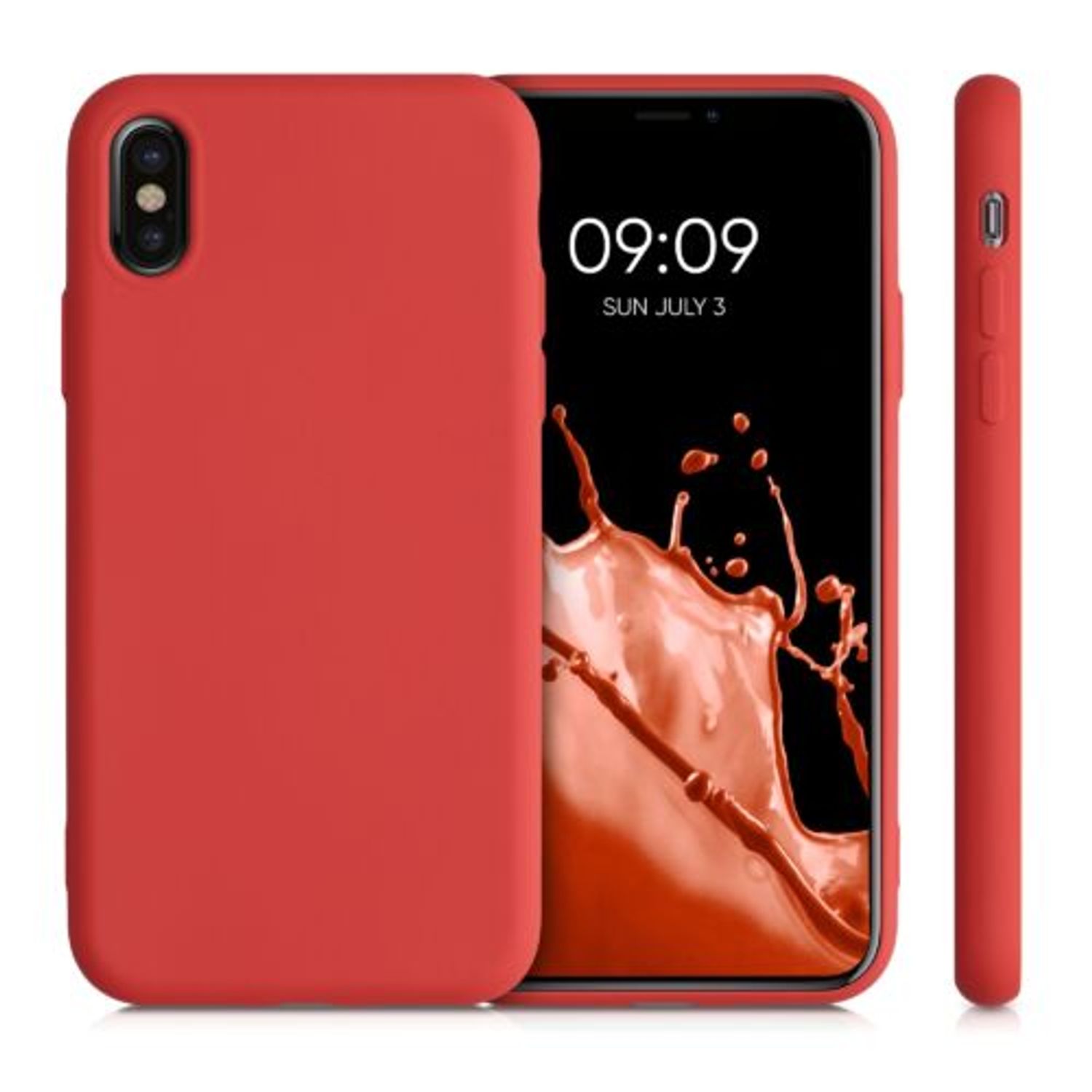 Husa pentru iPhone X/iPhone XS, Silicon, Rosu, 49982.218 fotografia produsului View 2 L