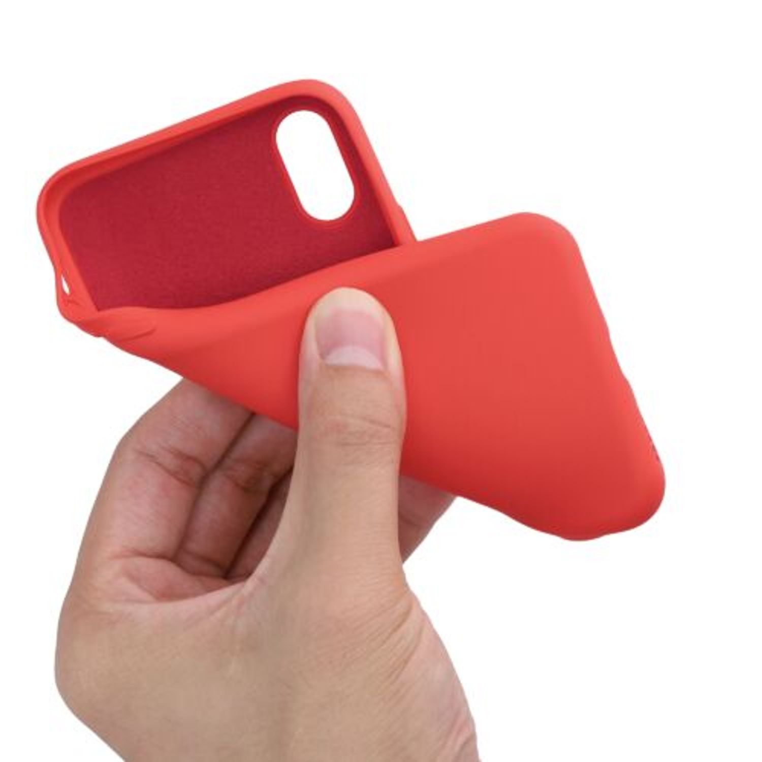 Husa pentru iPhone X/iPhone XS, Silicon, Rosu, 49982.218 fotografia produsului View 8 L