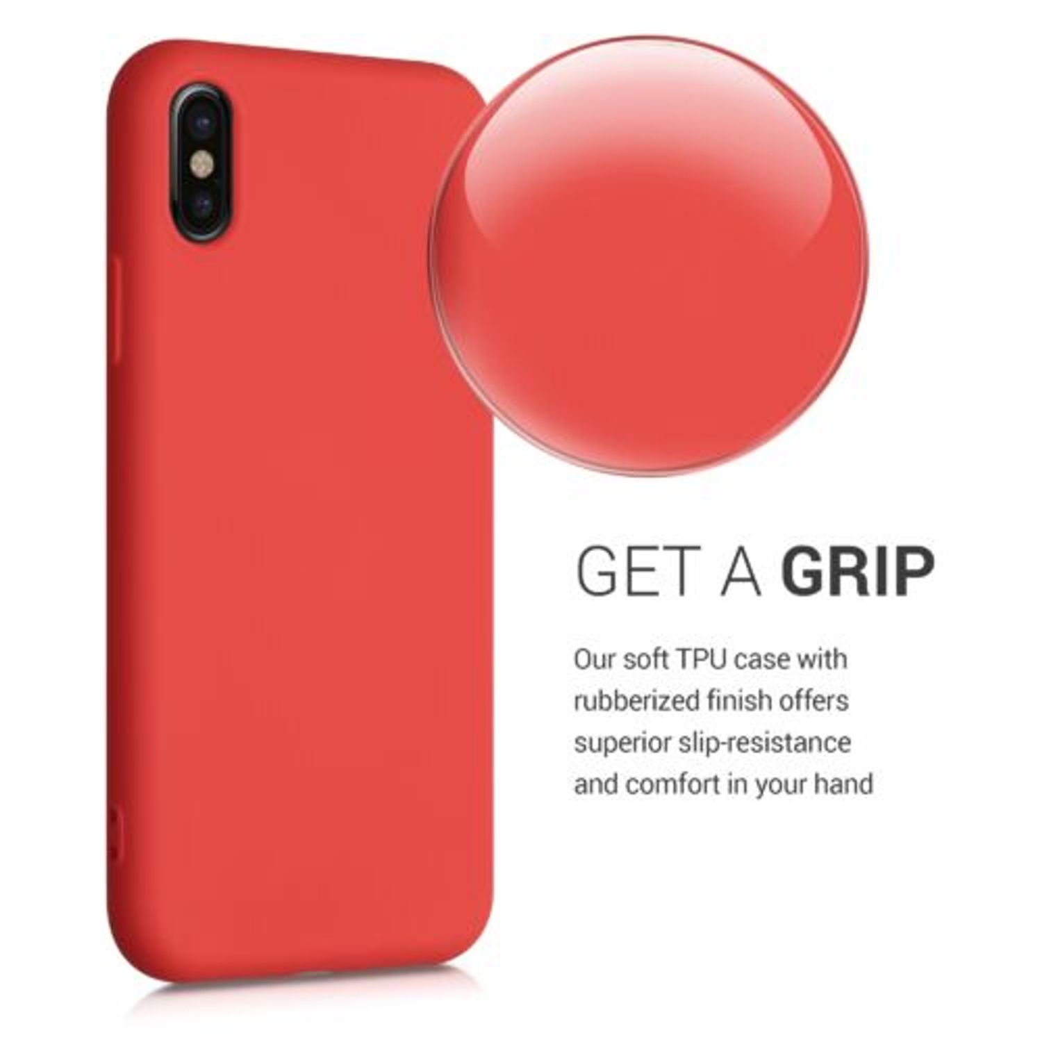 Husa pentru iPhone X/iPhone XS, Silicon, Rosu, 49982.218 fotografia produsului View 5 L