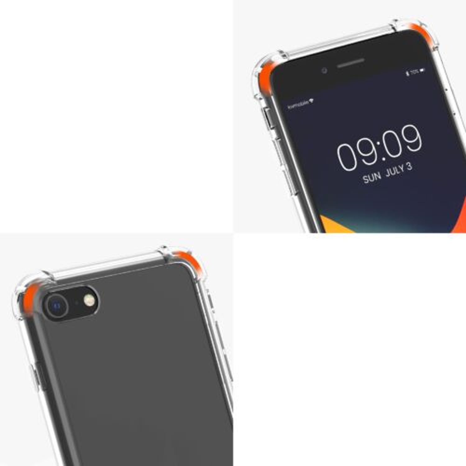 Husa Kwmobile pentru Apple iPhone 8/iPhone 7/iPhone SE 2, Silicon, Transparent/Verde, 47247.80 fotografia produsului View 8 L