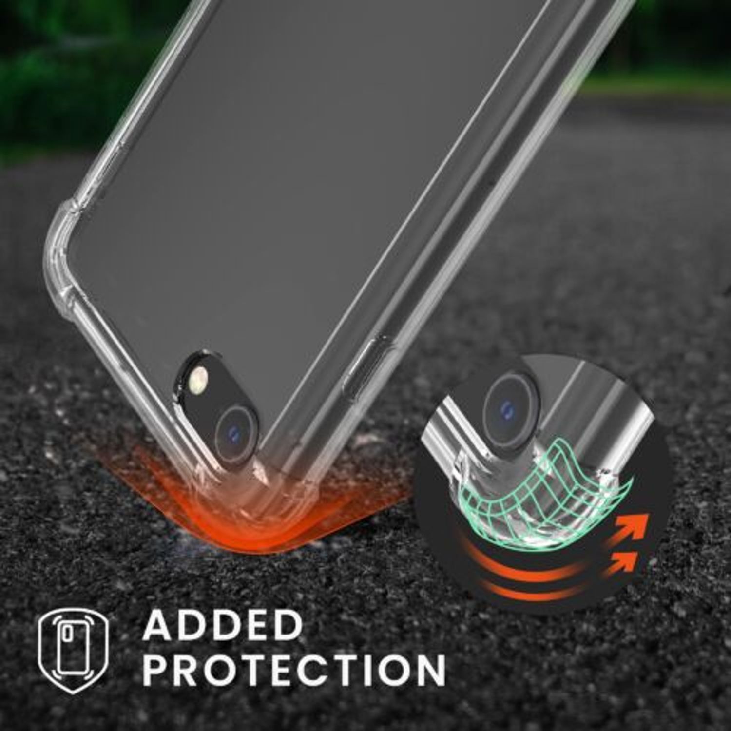Husa Kwmobile pentru Apple iPhone 8/iPhone 7/iPhone SE 2, Silicon, Transparent/Verde, 47247.80 fotografia produsului View 2 L