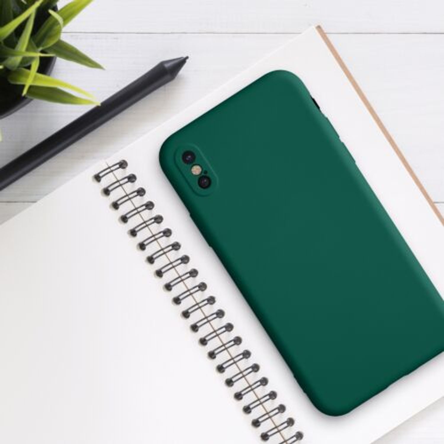 Husa pentru iPhone X/iPhone XS, Silicon, Verde, 49982.184 fotografia produsului View 3 L