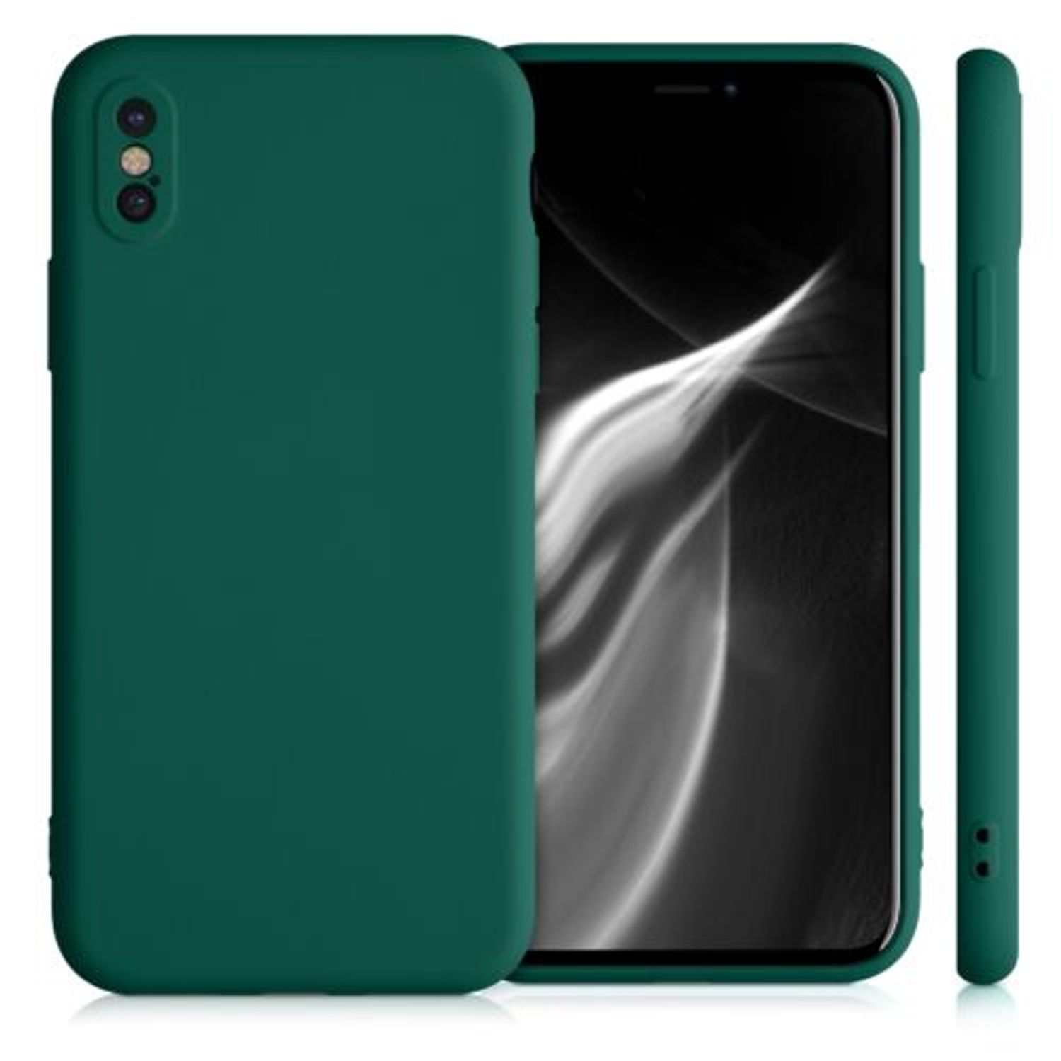Husa pentru iPhone X/iPhone XS, Silicon, Verde, 49982.184 fotografia produsului View 2 L