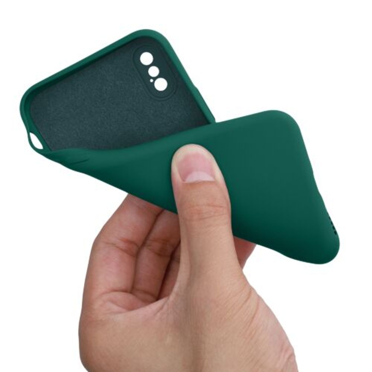 Husa pentru iPhone X/iPhone XS, Silicon, Verde, 49982.184 fotografia produsului View 8 L