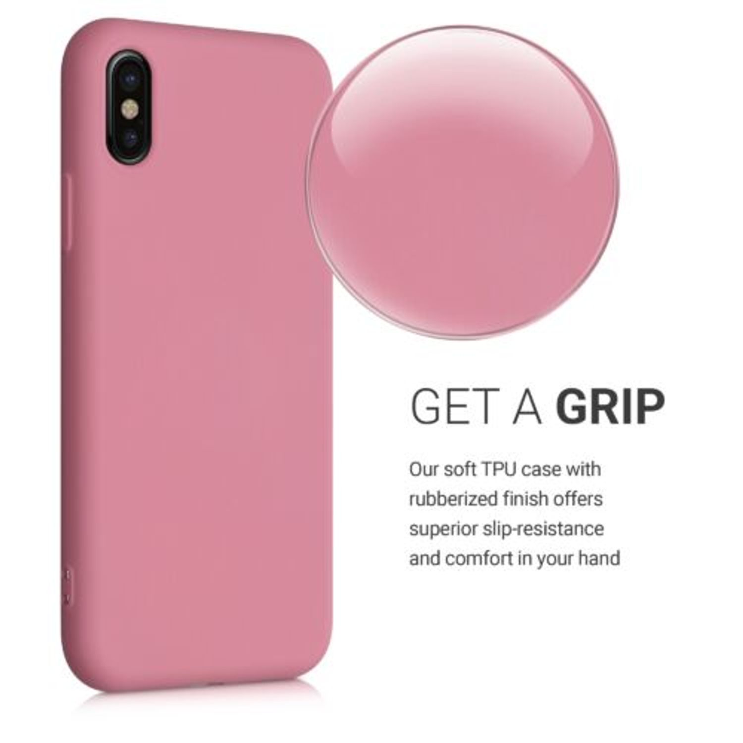 Husa pentru Apple iPhone X/iPhone XS, Silicon, Roz, 49982.212 fotografia produsului View 5 L