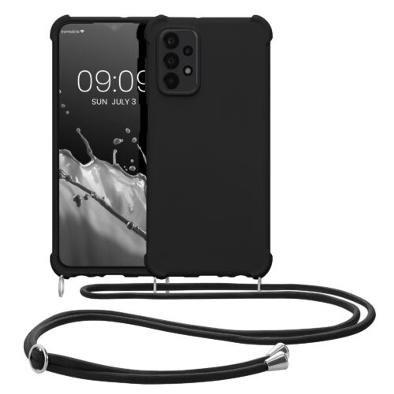 Husa Kwmobile pentru Samsung Galaxy A23, Silicon, Negru, 58564.01 fotografia produsului