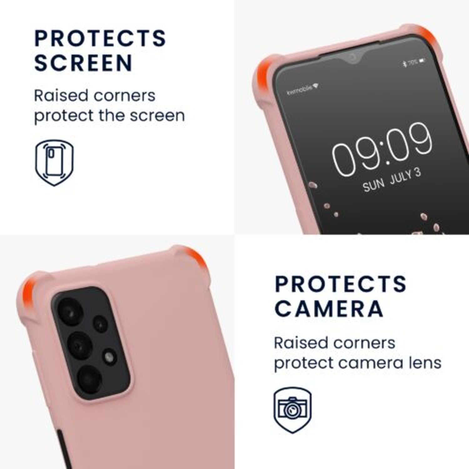 Husa Kwmobile pentru Samsung Galaxy A23, Silicon, Roz, 58564.154 fotografia produsului View 7 L