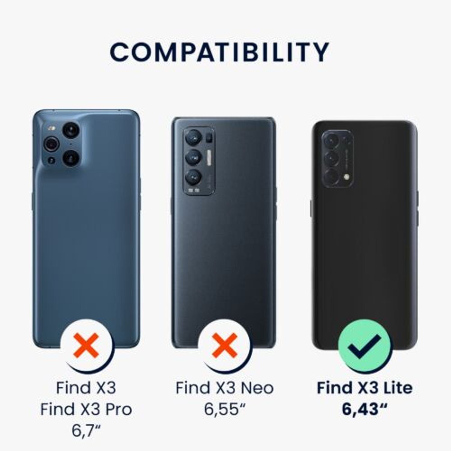Husa Kwmobile pentru OPPO Find X3 Lite, Silicon, Multicolor, 58583.01 fotografia produsului View 3 L