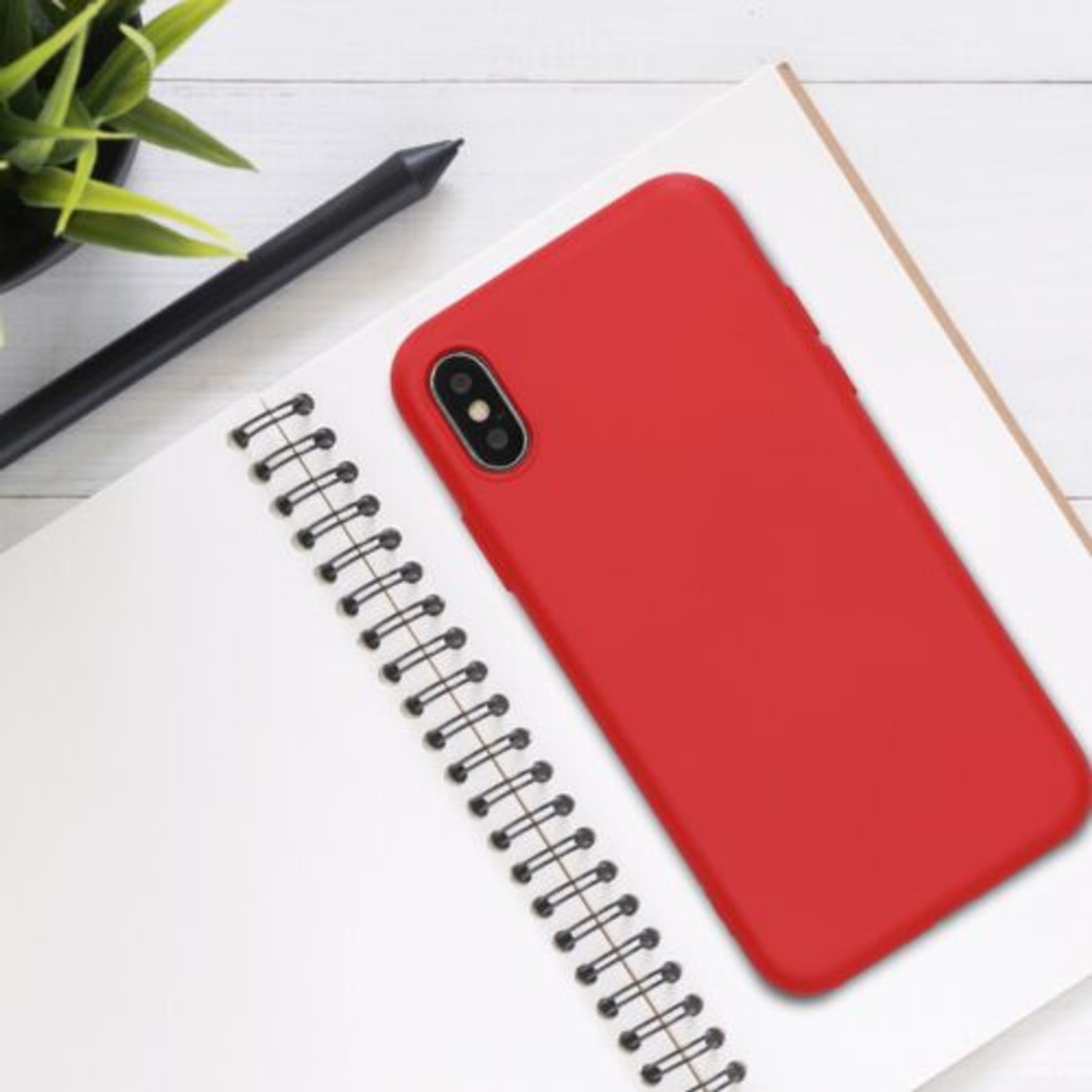 Husa pentru Apple iPhone X/iPhone XS, Silicon, Rosu, 49982.51 fotografia produsului View 7 L