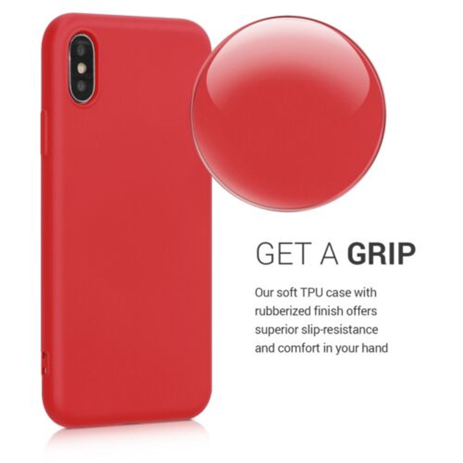 Husa pentru Apple iPhone X/iPhone XS, Silicon, Rosu, 49982.51 fotografia produsului View 9 L
