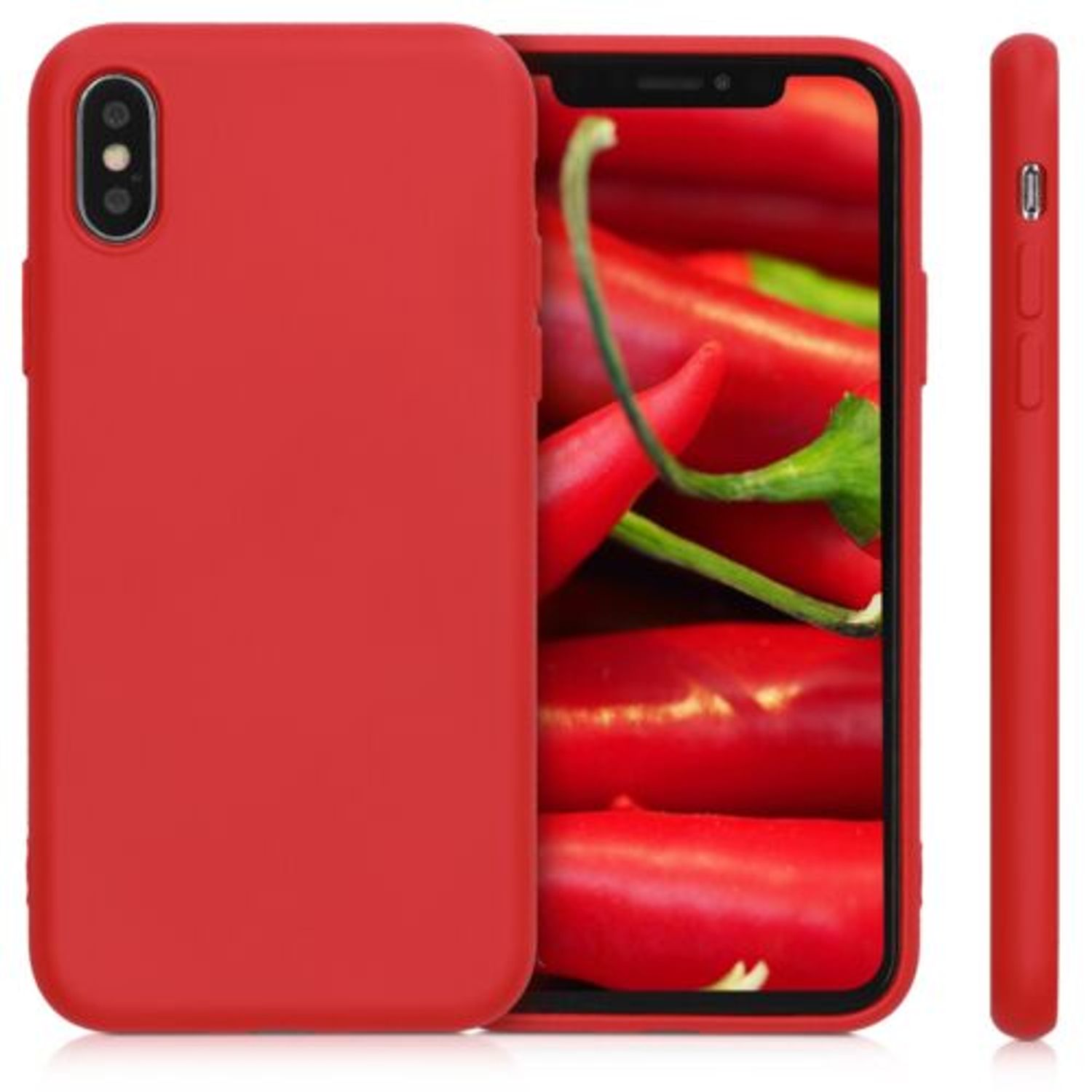 Husa pentru Apple iPhone X/iPhone XS, Silicon, Rosu, 49982.51 fotografia produsului View 6 L
