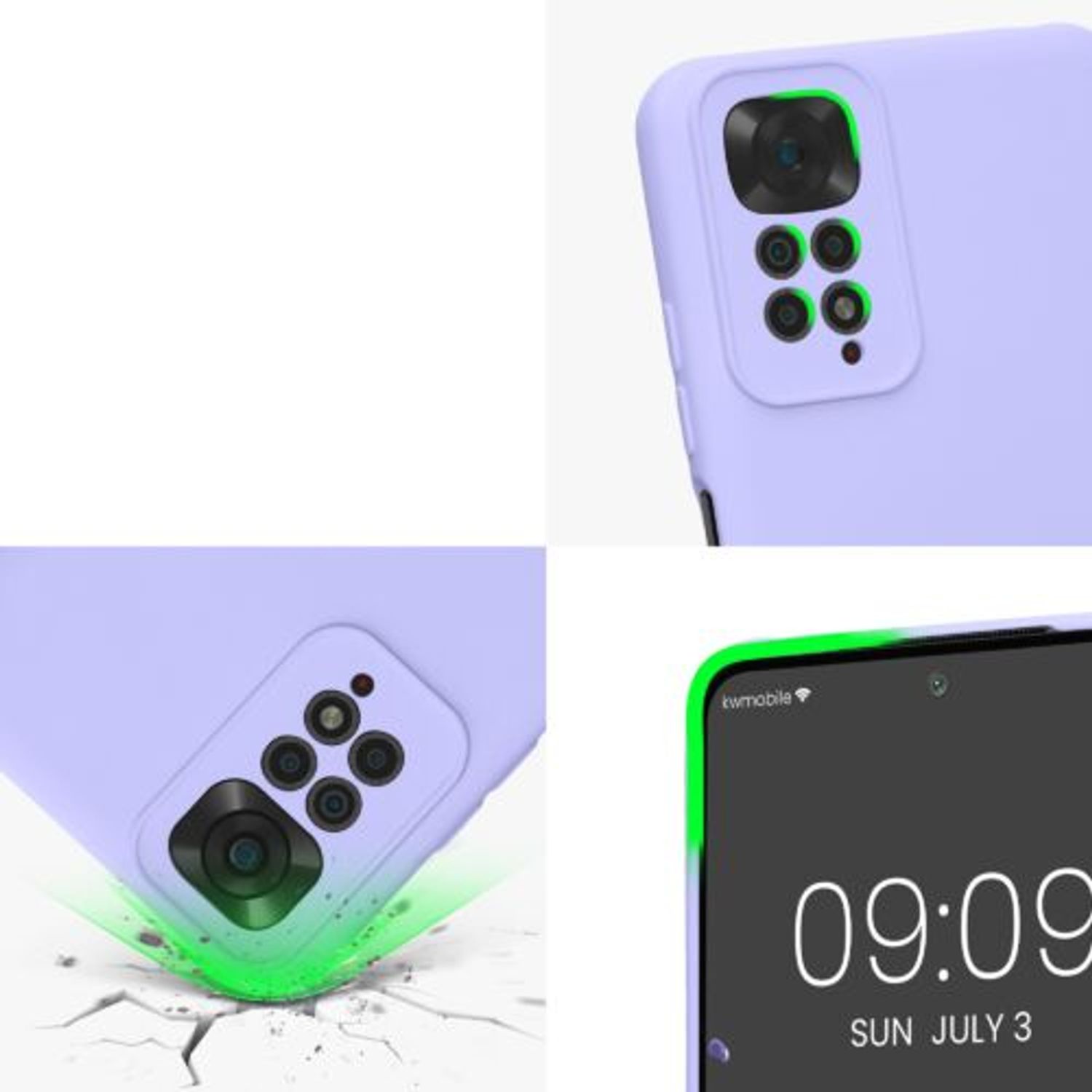 Husa Kwmobile pentru Xiaomi Redmi Note 11/Redmi Note 11s, Silicon, Mov, 57918.139 fotografia produsului View 7 L