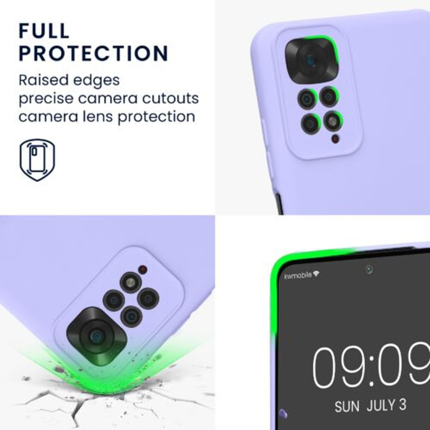 Husa Kwmobile pentru Xiaomi Redmi Note 11/Redmi Note 11s, Silicon, Mov, 57918.139 fotografia produsului View 3 L
