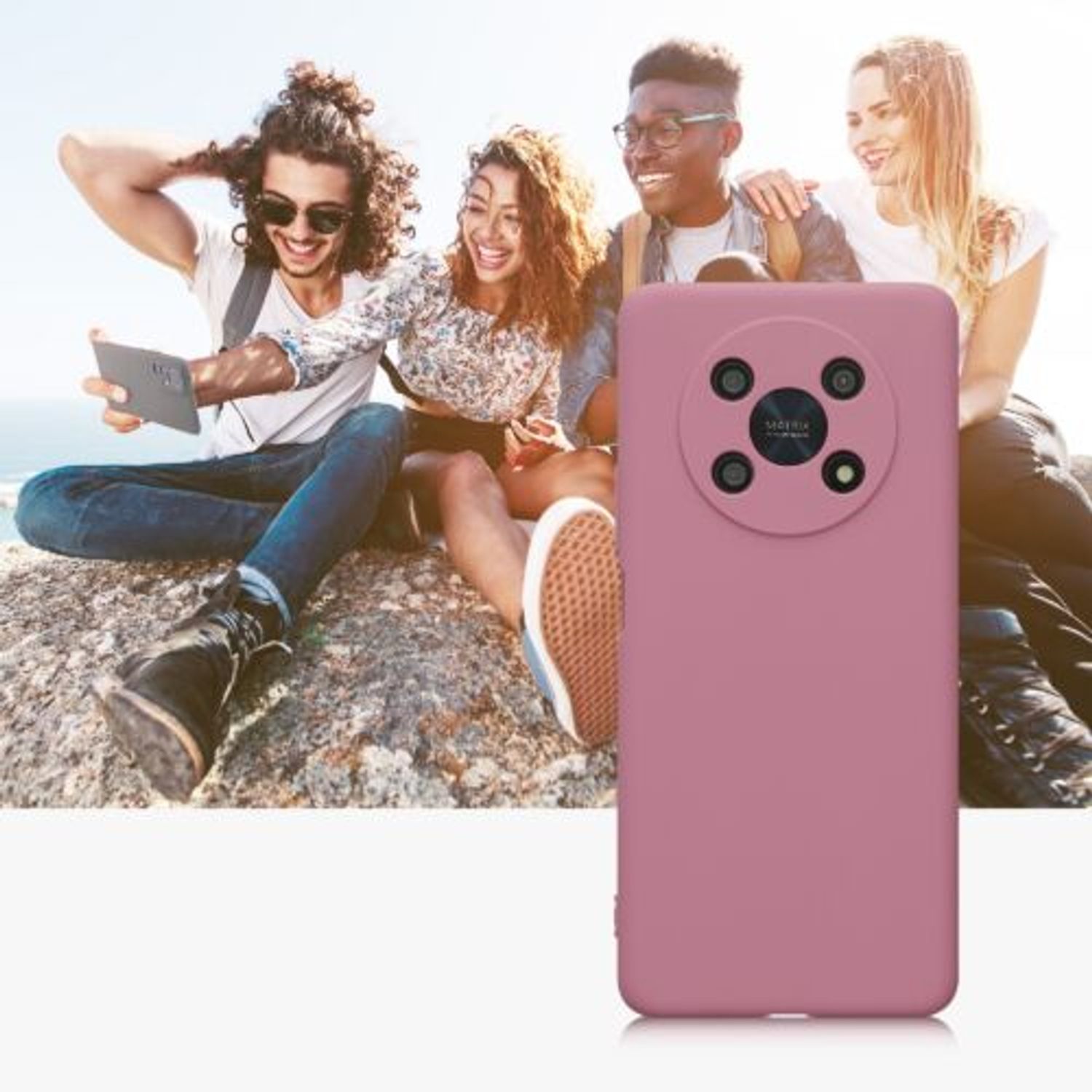 Husa Kwmobile pentru Honor Magic 4 Lite 5G, Silicon, Violet, 58580.167 fotografia produsului View 8 L