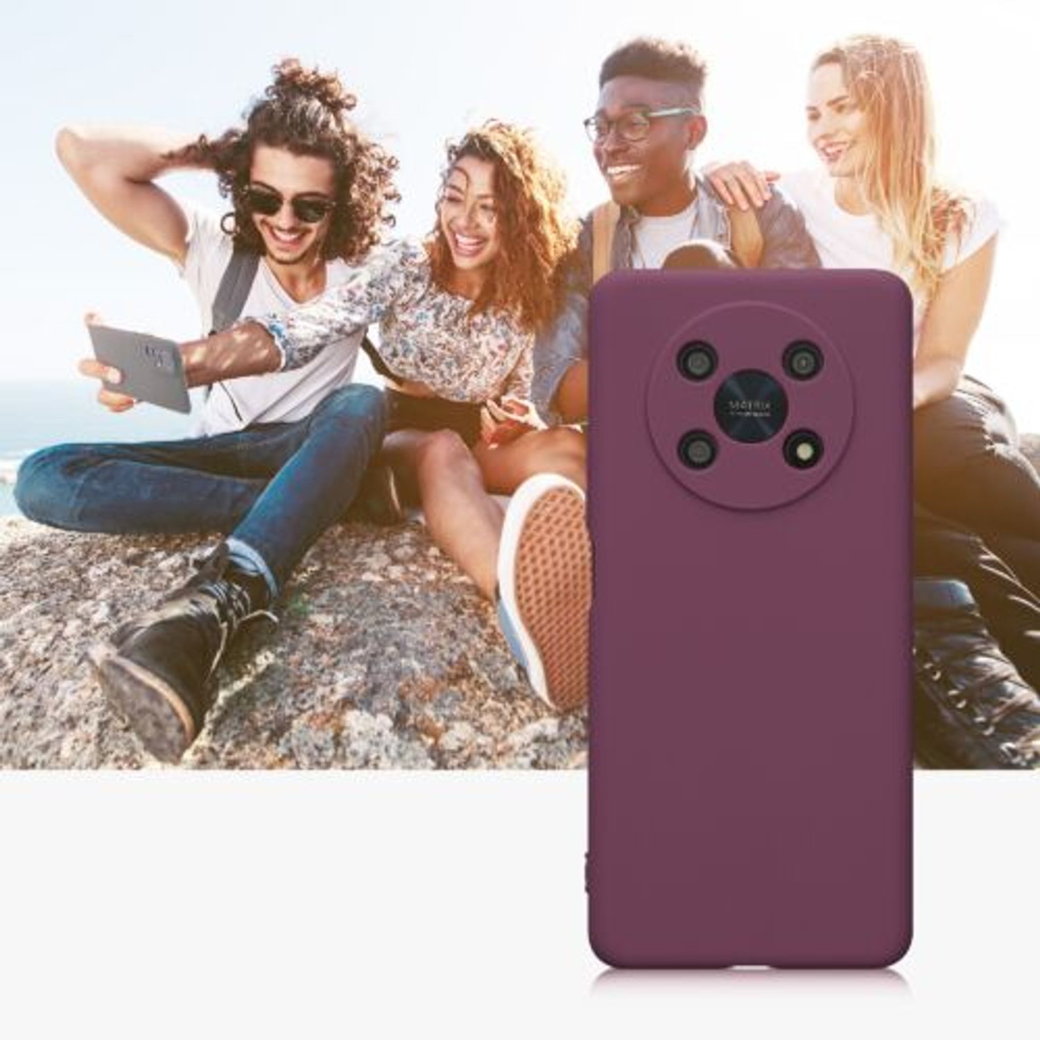 Husa Kwmobile pentru Honor Magic 4 Lite 5G, Silicon, Violet, 58580.187 fotografia produsului View 8 L