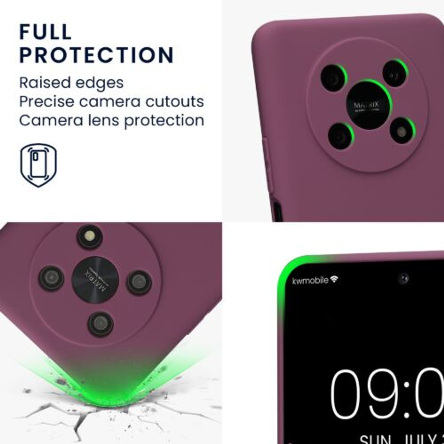 Husa Kwmobile pentru Honor Magic 4 Lite 5G, Silicon, Violet, 58580.187 fotografia produsului View 3 L