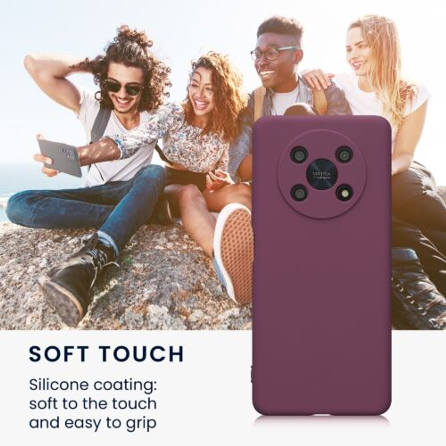 Husa Kwmobile pentru Honor Magic 4 Lite 5G, Silicon, Violet, 58580.187 fotografia produsului View 4 L