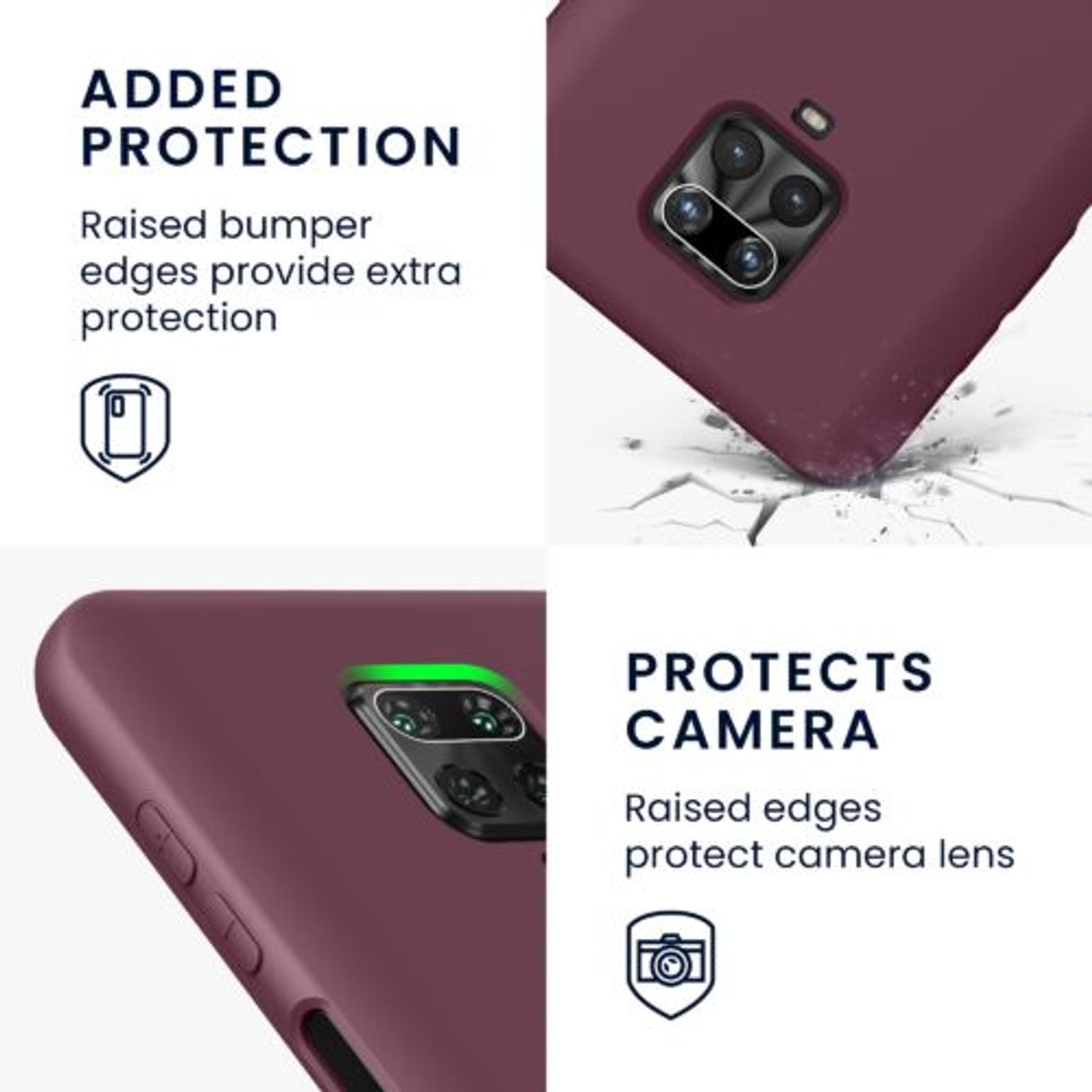 Husa Kwmobile pentru Xiaomi Redmi Note 9S/Redmi Note 9 Pro/Redmi Note 9 Pro Max, Silicon, Violet, 56562.187 fotografia produsului View 5 L