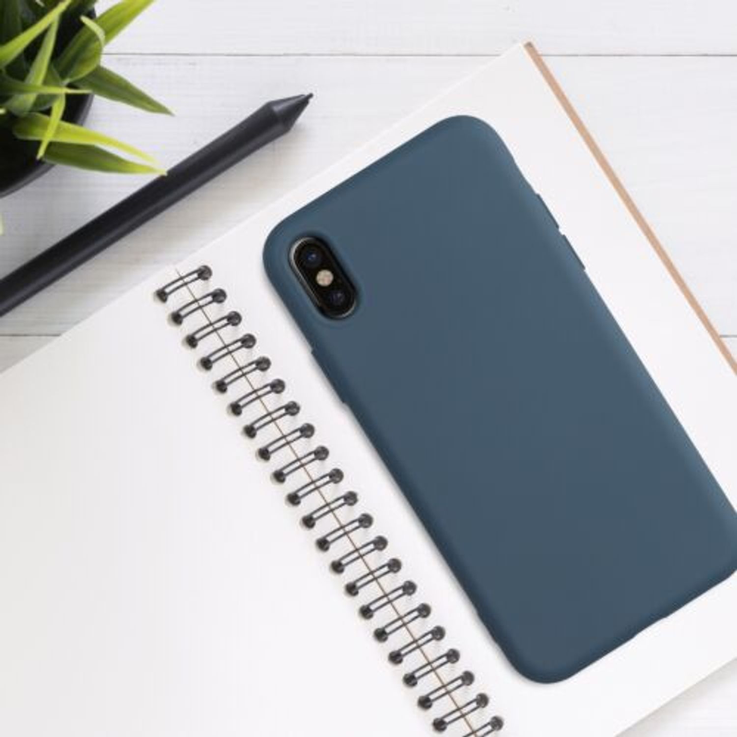 Husa pentru Apple iPhone X/iPhone XS, Silicon, Albastru, 49982.202 fotografia produsului View 3 L