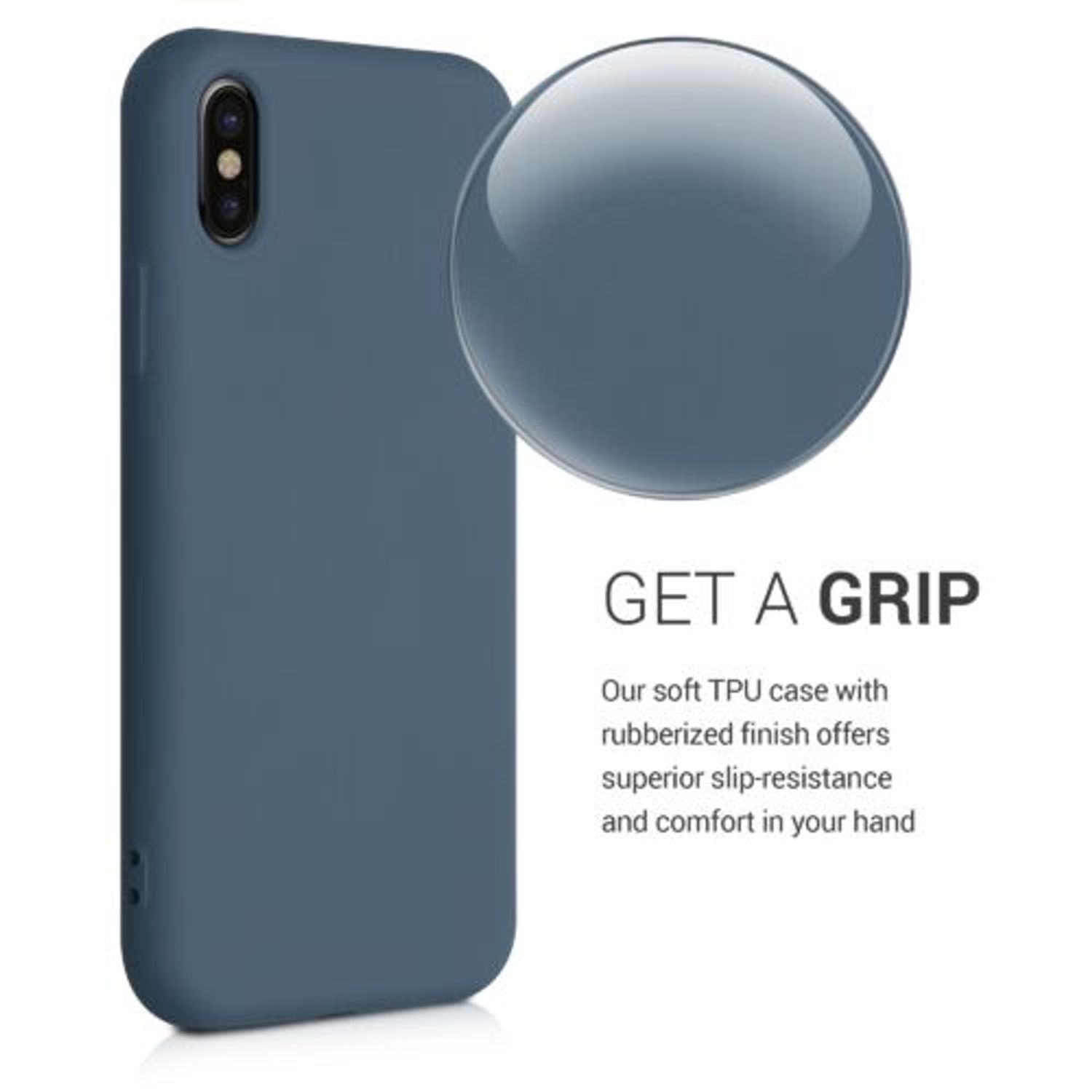 Husa pentru Apple iPhone X/iPhone XS, Silicon, Albastru, 49982.202 fotografia produsului View 5 L