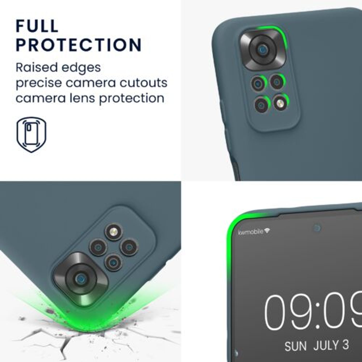 Husa Kwmobile pentru Xiaomi Redmi Note 11/Redmi Note 11s, Silicon, Albastru, 57918.202 fotografia produsului View 5 L