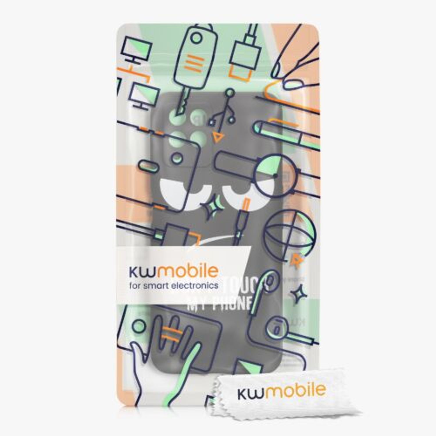 Husa Kwmobile pentru Realme 8i, Silicon, Negru/Alb, 58696.01 fotografia produsului View 6 L