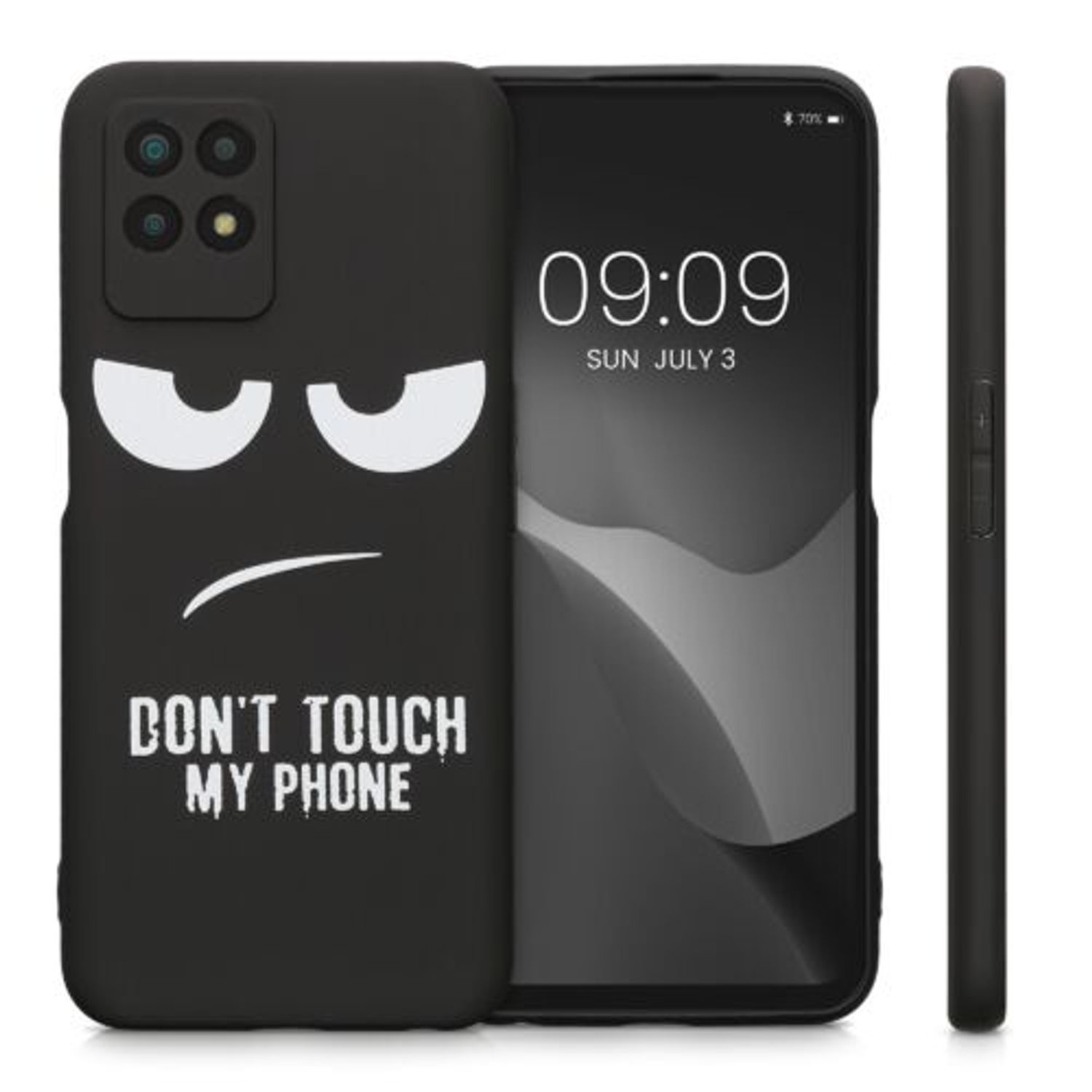 Husa Kwmobile pentru Realme 8i, Silicon, Negru/Alb, 58696.01 fotografia produsului