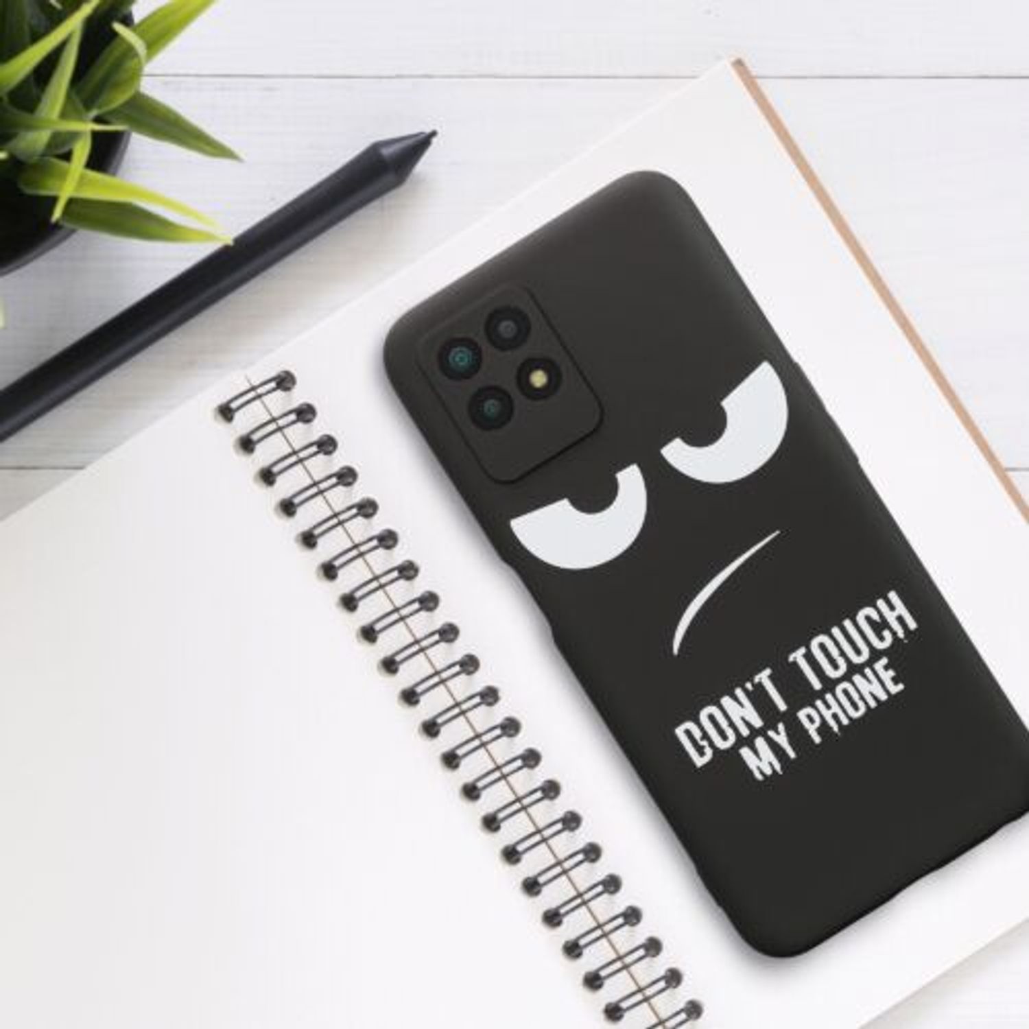 Husa Kwmobile pentru Realme 8i, Silicon, Negru/Alb, 58696.01 fotografia produsului View 2 L