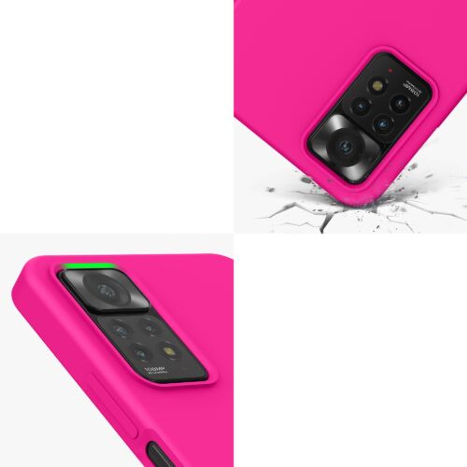 Husa Kwmobile pentru Xiaomi Redmi Note 11 Pro/Redmi Note 11 Pro 5G, Silicon, Roz, 57373.77 fotografia produsului View 7 L
