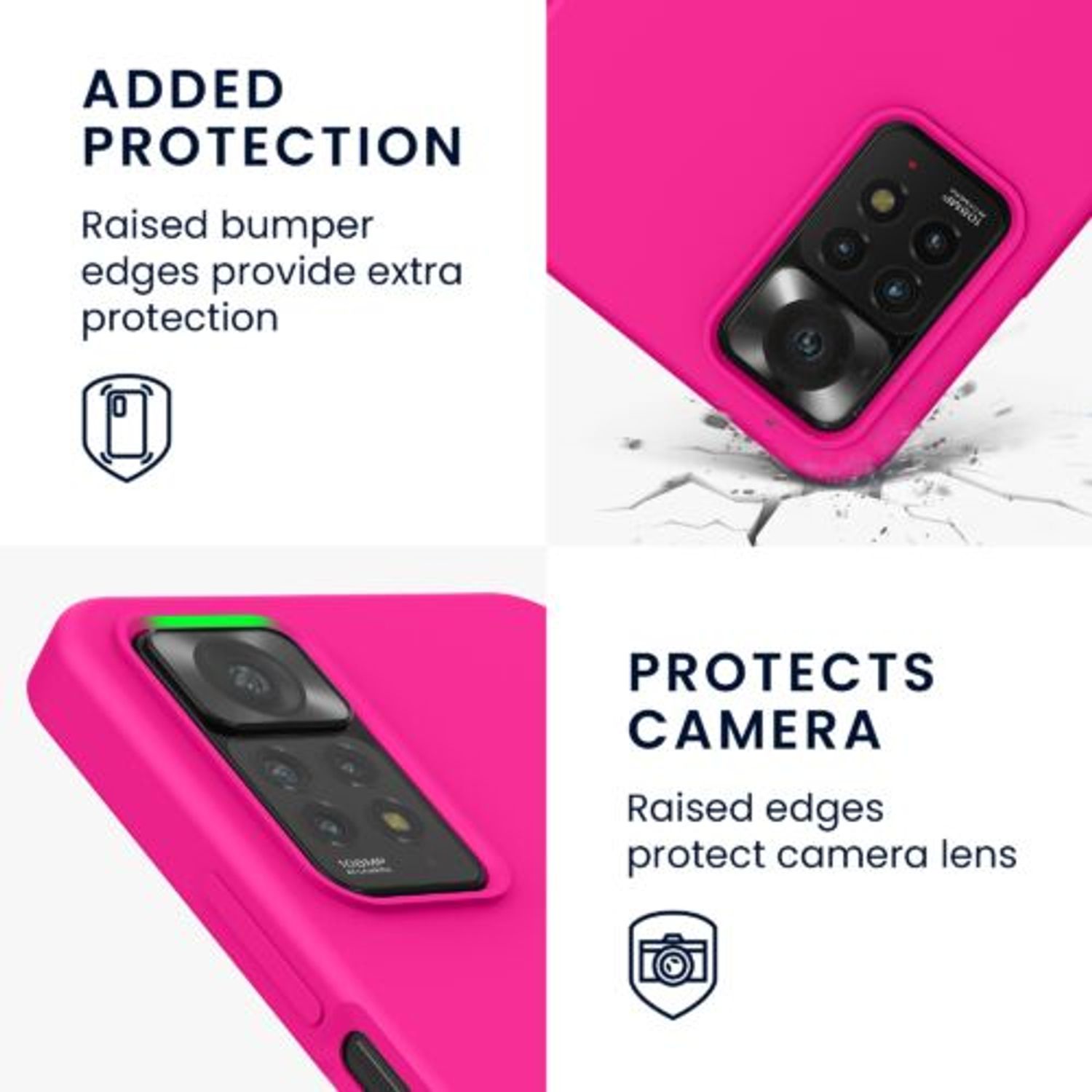 Husa Kwmobile pentru Xiaomi Redmi Note 11 Pro/Redmi Note 11 Pro 5G, Silicon, Roz, 57373.77 fotografia produsului View 3 L