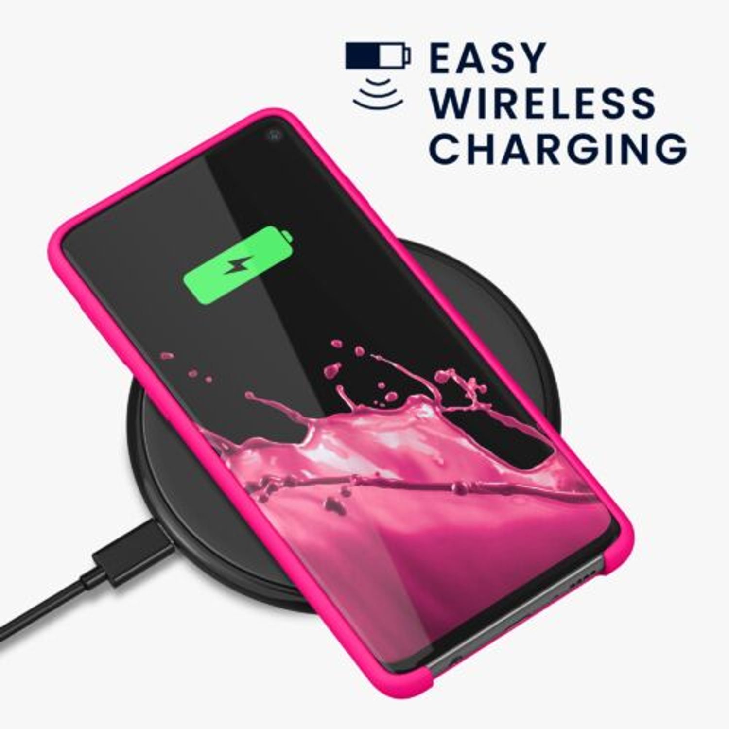 Husa Kwmobile pentru Samsung Galaxy S10, Silicon, Roz, 47732.77 fotografia produsului View 6 L