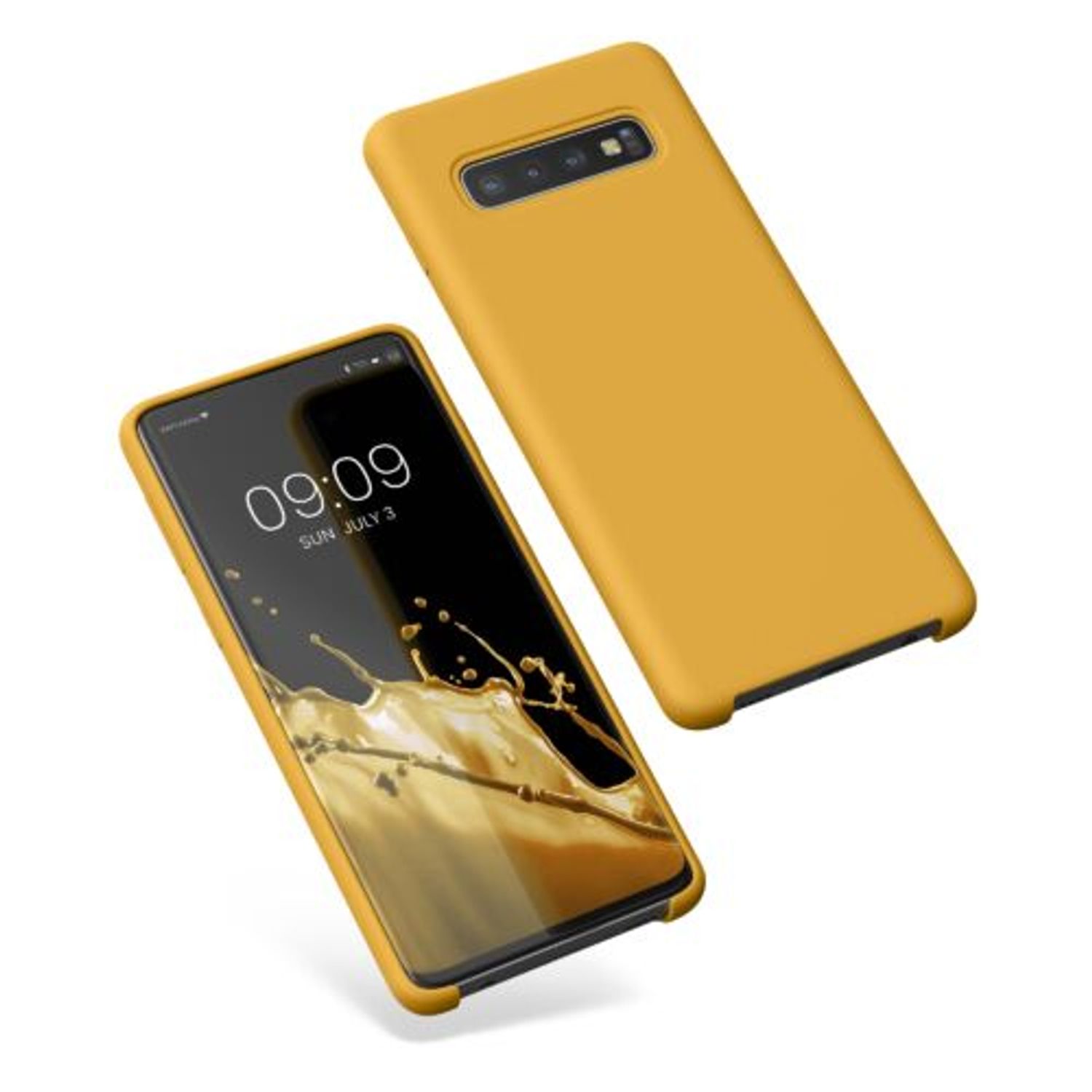 Husa Kwmobile pentru Samsung Galaxy S10, Silicon, Galben, 47732.191 fotografia produsului