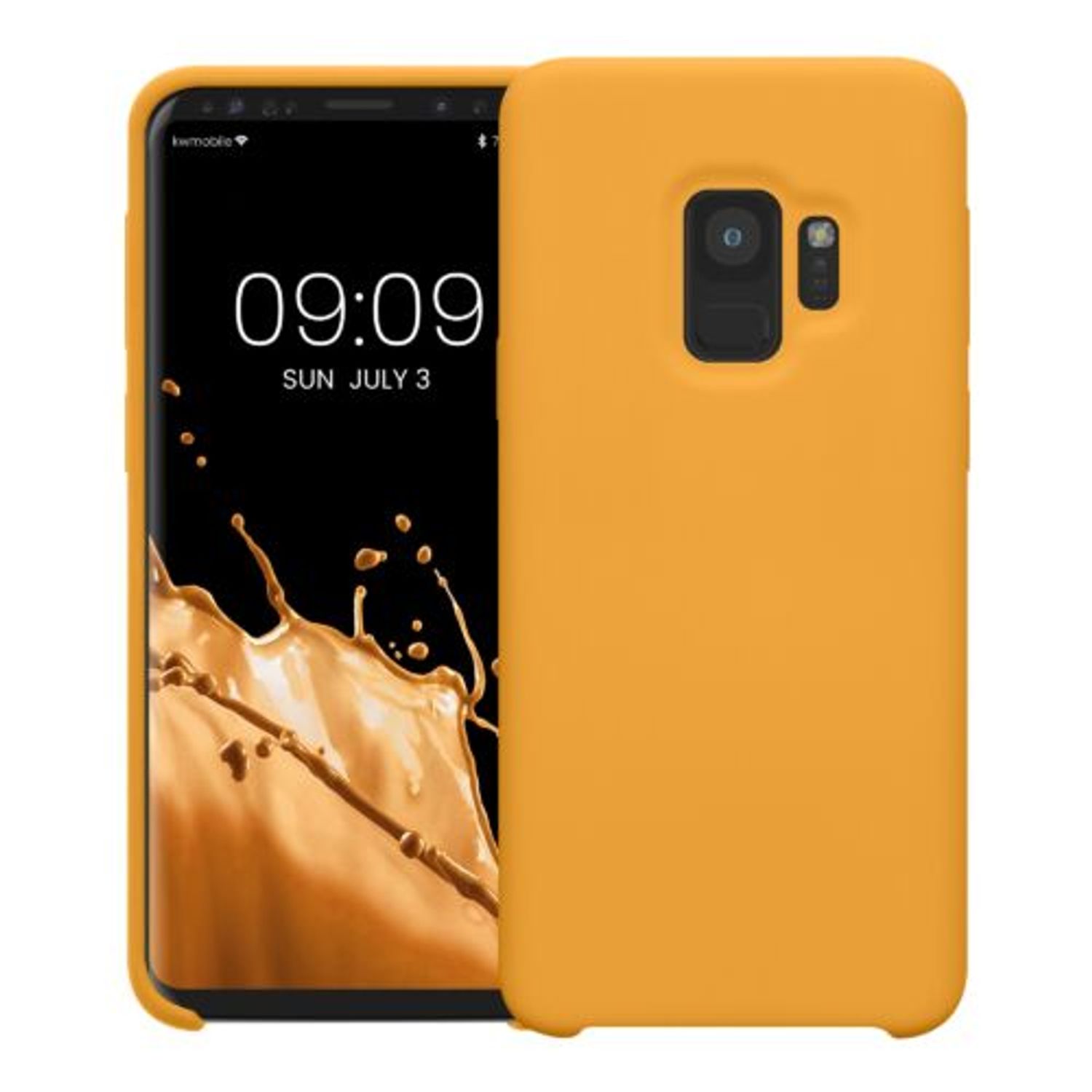 Husa Kwmobile pentru Samsung Galaxy S9, Silicon, Portocaliu, 44182.191 fotografia produsului