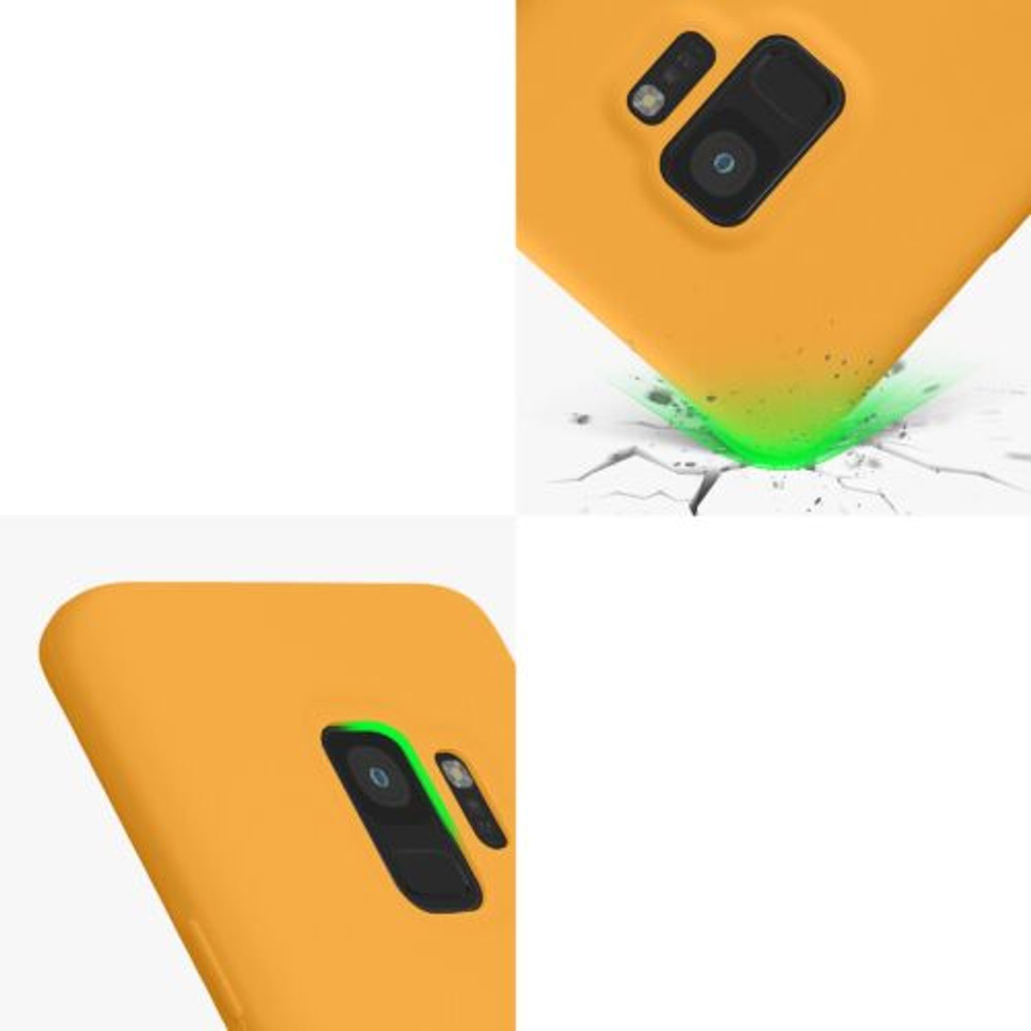Husa Kwmobile pentru Samsung Galaxy S9, Silicon, Portocaliu, 44182.191 fotografia produsului View 8 L