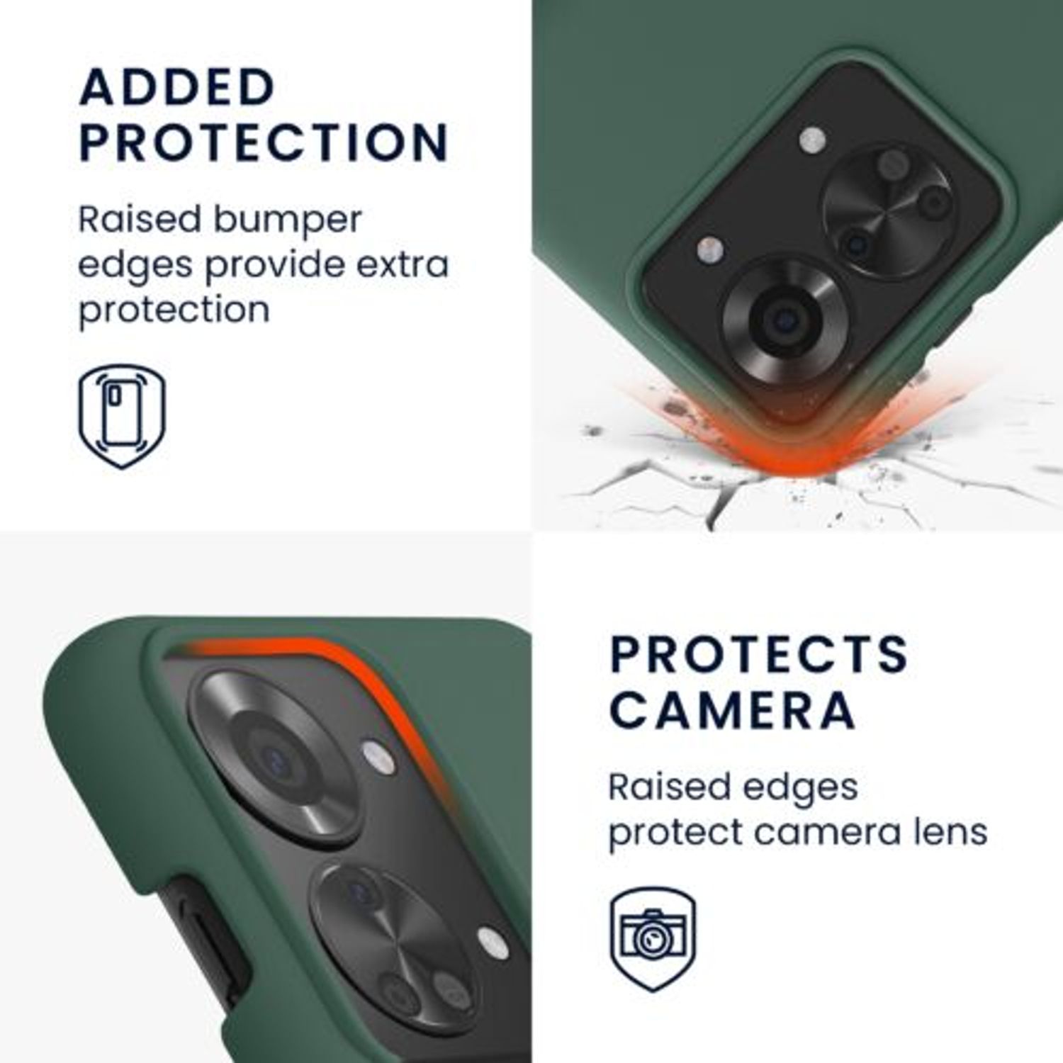Husa Kwmobile pentru OnePlus Nord 2T, Silicon, Verde, 58764.166 fotografia produsului View 3 L