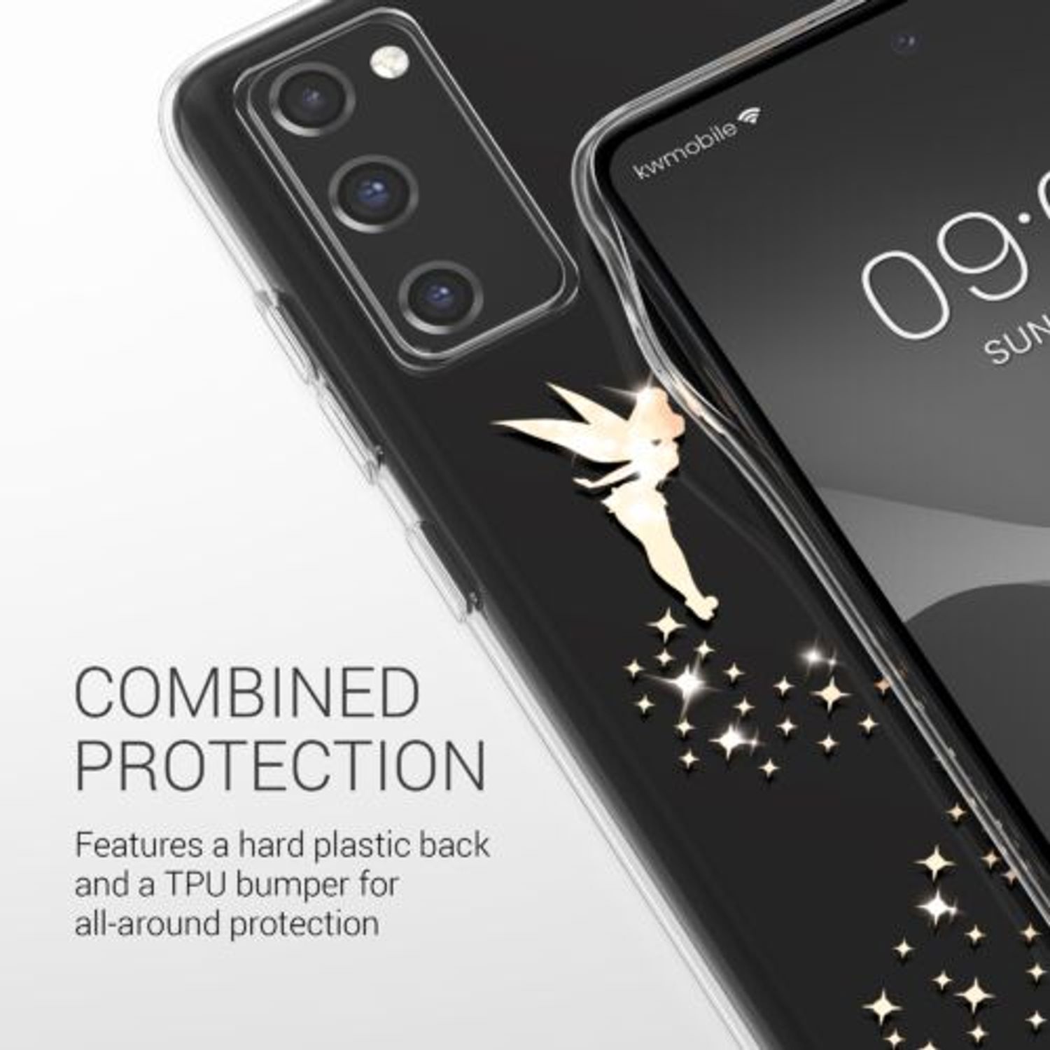 Husa Kwmobile pentru Samsung Galaxy S20 FE, Silicon, Transparent/Auriu, 53606.03 fotografia produsului View 4 L