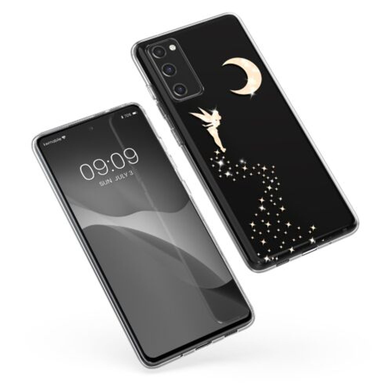 Husa Kwmobile pentru Samsung Galaxy S20 FE, Silicon, Transparent/Auriu, 53606.03 fotografia produsului