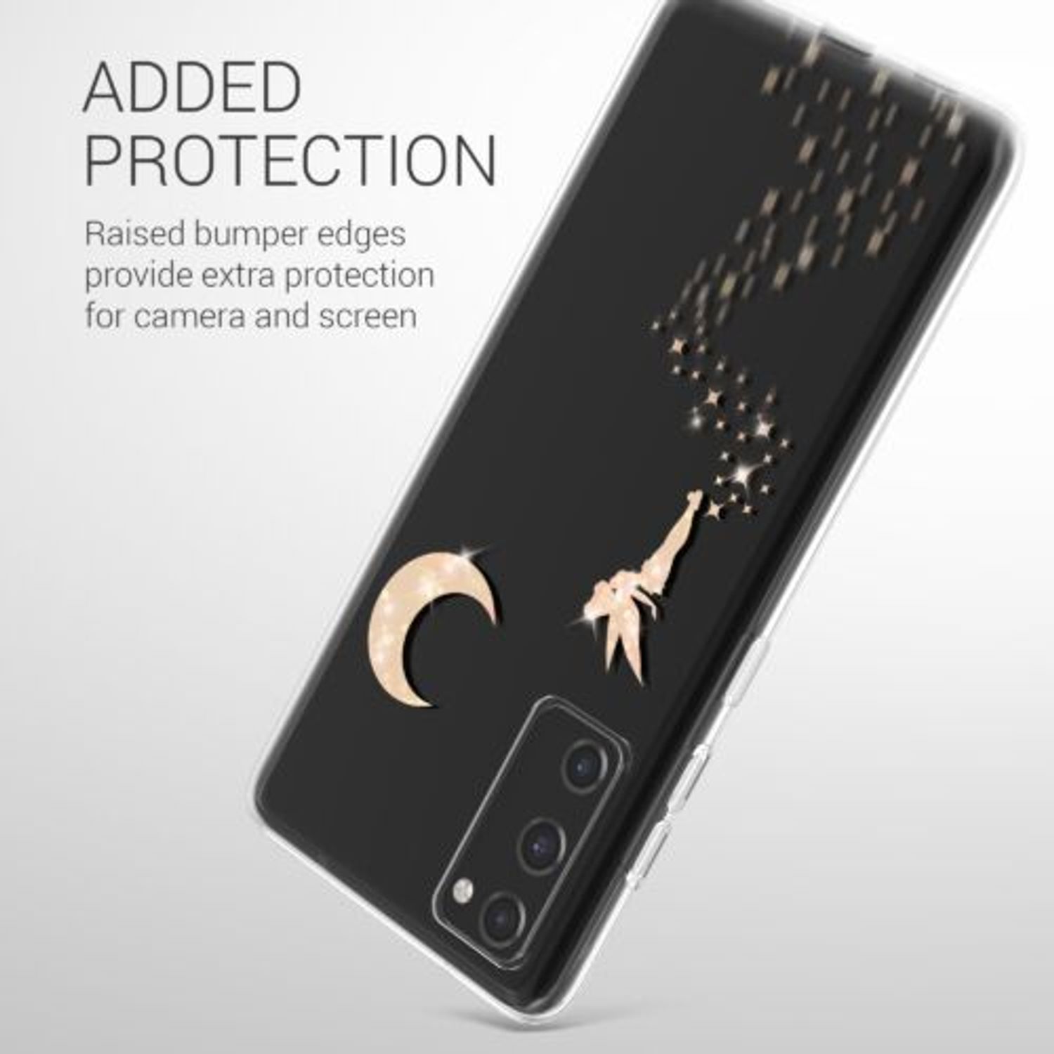 Husa Kwmobile pentru Samsung Galaxy S20 FE, Silicon, Transparent/Auriu, 53606.03 fotografia produsului View 6 L