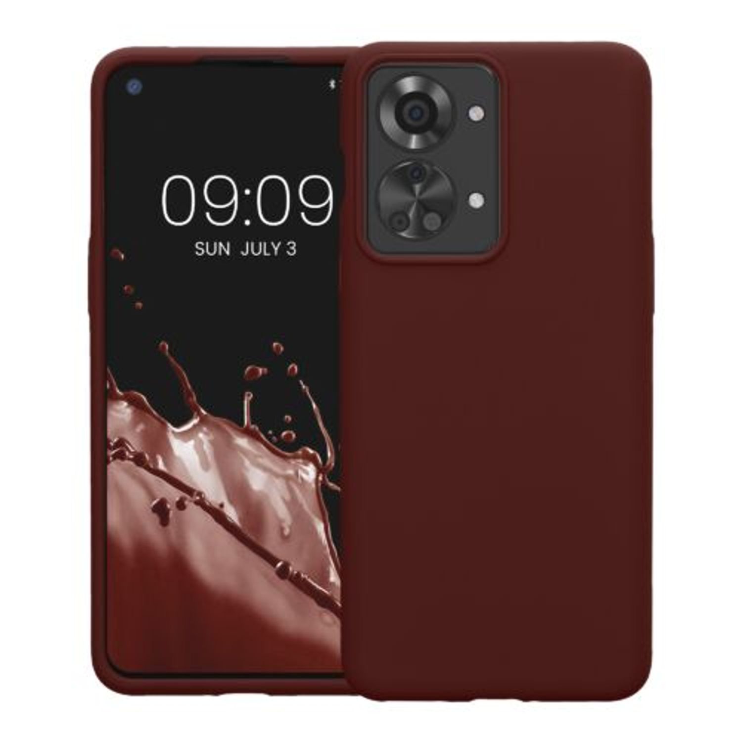 Husa Kwmobile pentru OnePlus Nord 2T, Silicon, Rosu, 58764.190 fotografia produsului