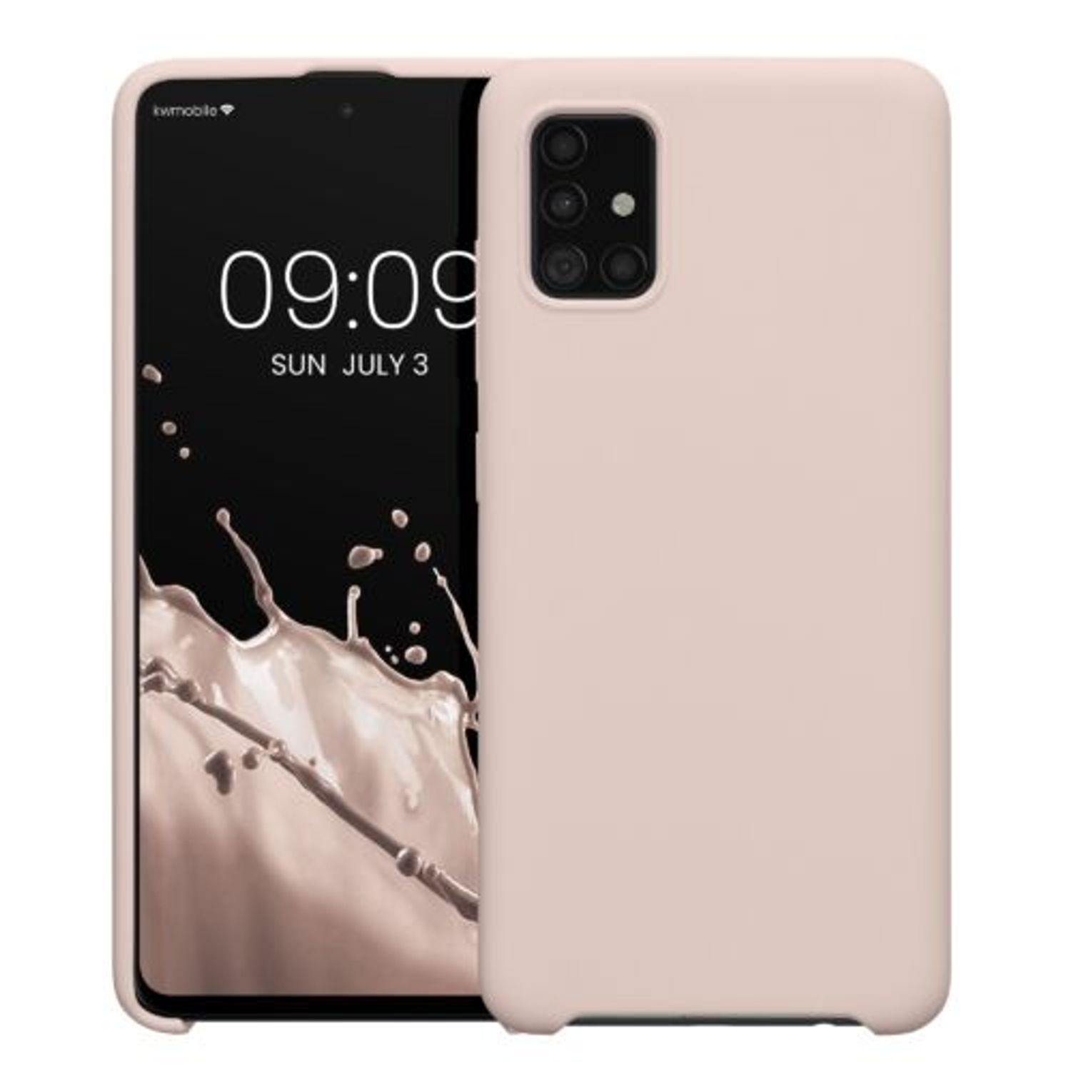 Husa Kwmobile pentru Samsung Galaxy A51, Silicon, Crem, 51197.225 fotografia produsului