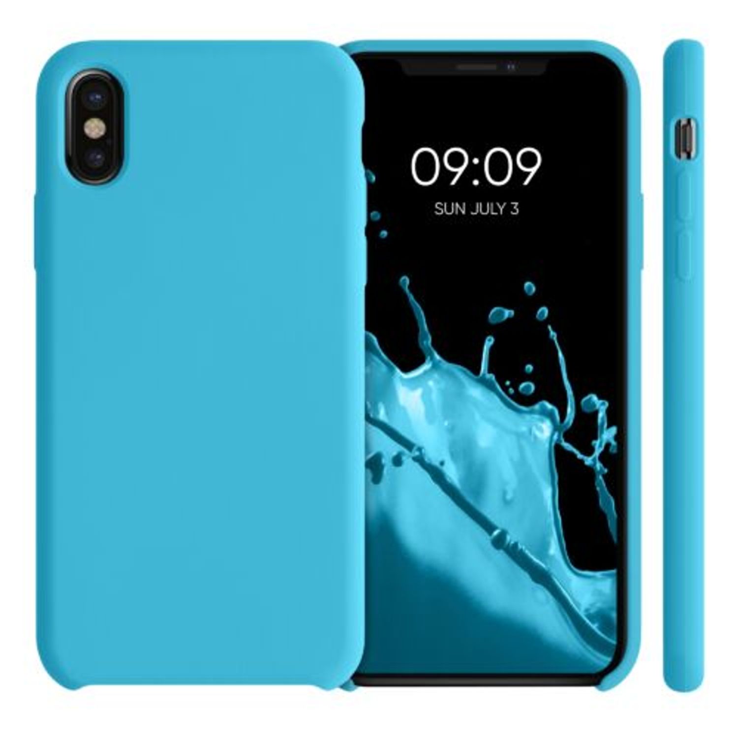 Husa pentru iPhone X/iPhone XS, Silicon, Albastru, 42495.223 fotografia produsului View 2 L