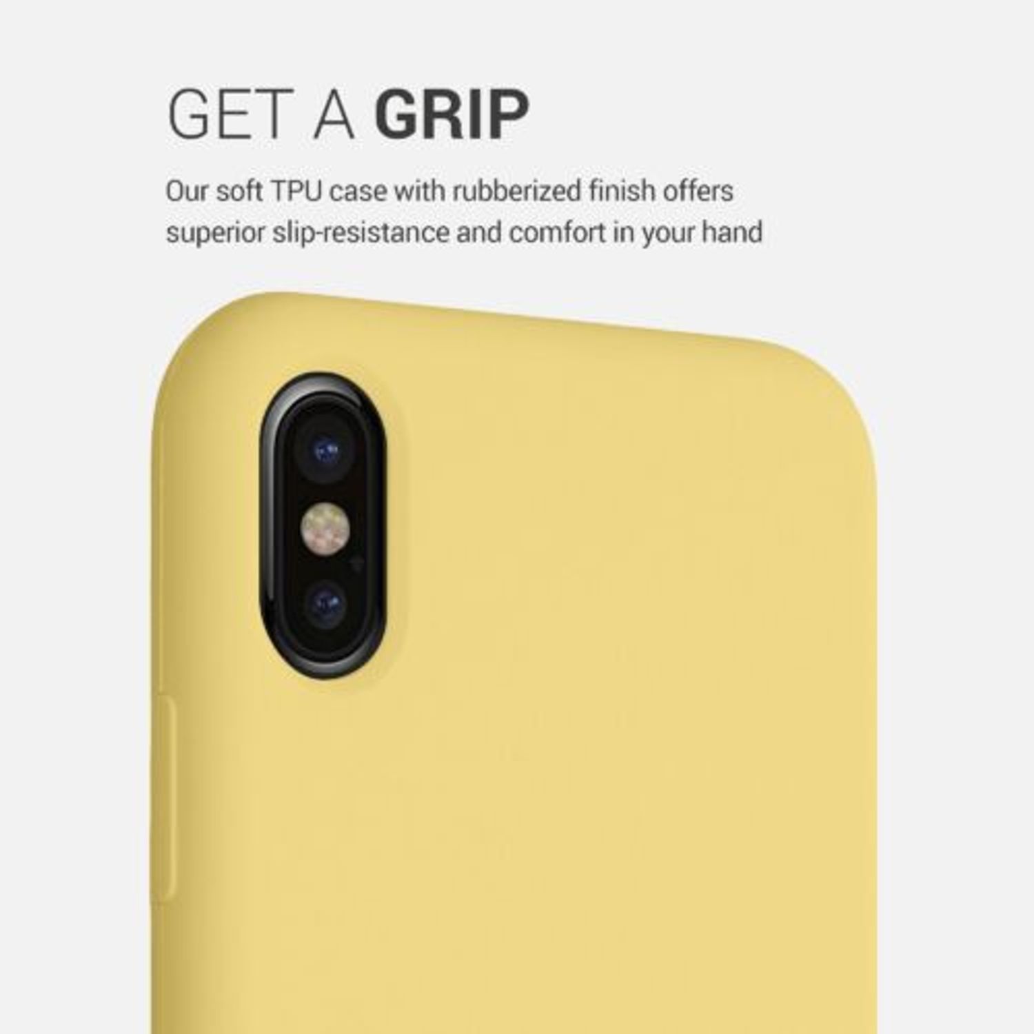 Husa pentru iPhone X/iPhone XS, Silicon, Galben, 42495.216 fotografia produsului View 4 L