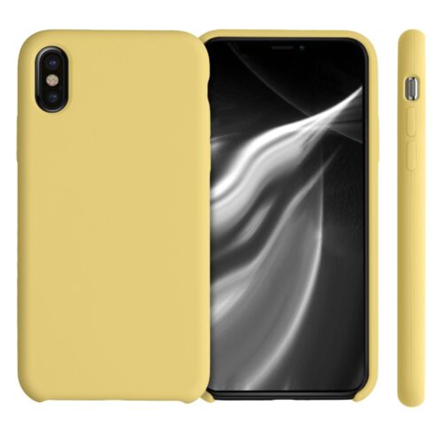 Husa pentru iPhone X/iPhone XS, Silicon, Galben, 42495.216 fotografia produsului View 2 L