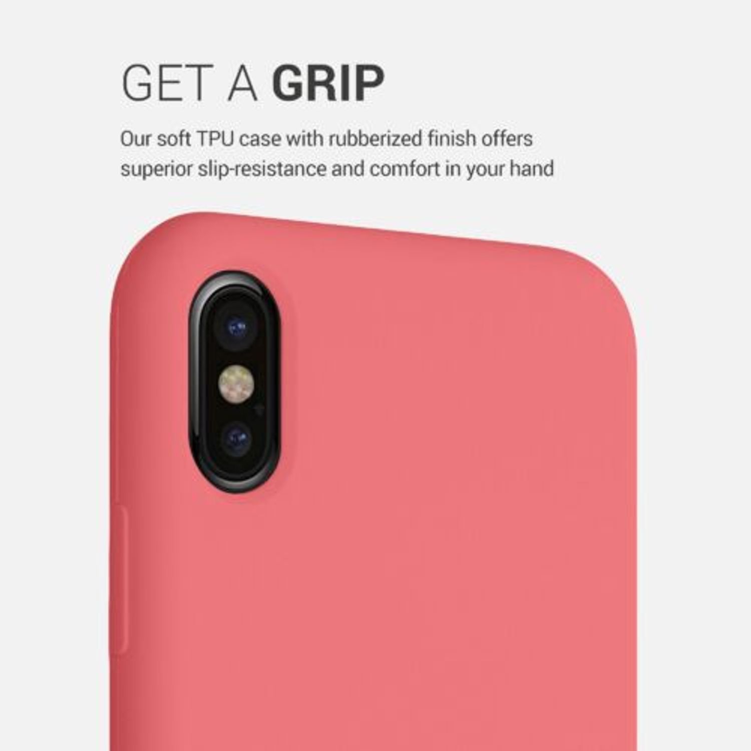 Husa pentru iPhone X/iPhone XS, Silicon, Roz, 42495.219 fotografia produsului View 4 L