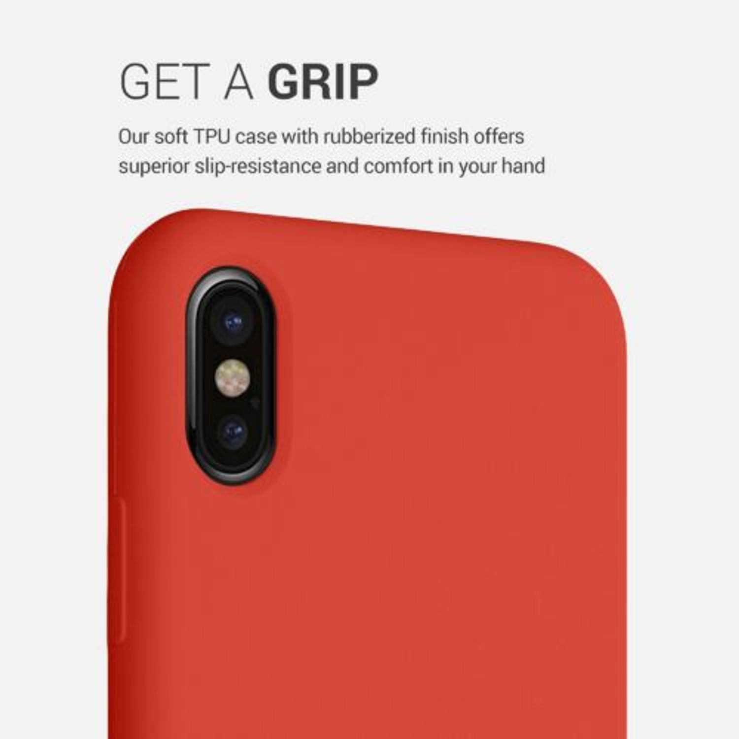 Husa pentru iPhone X/iPhone XS, Silicon, Rosu, 42495.218 fotografia produsului View 4 L