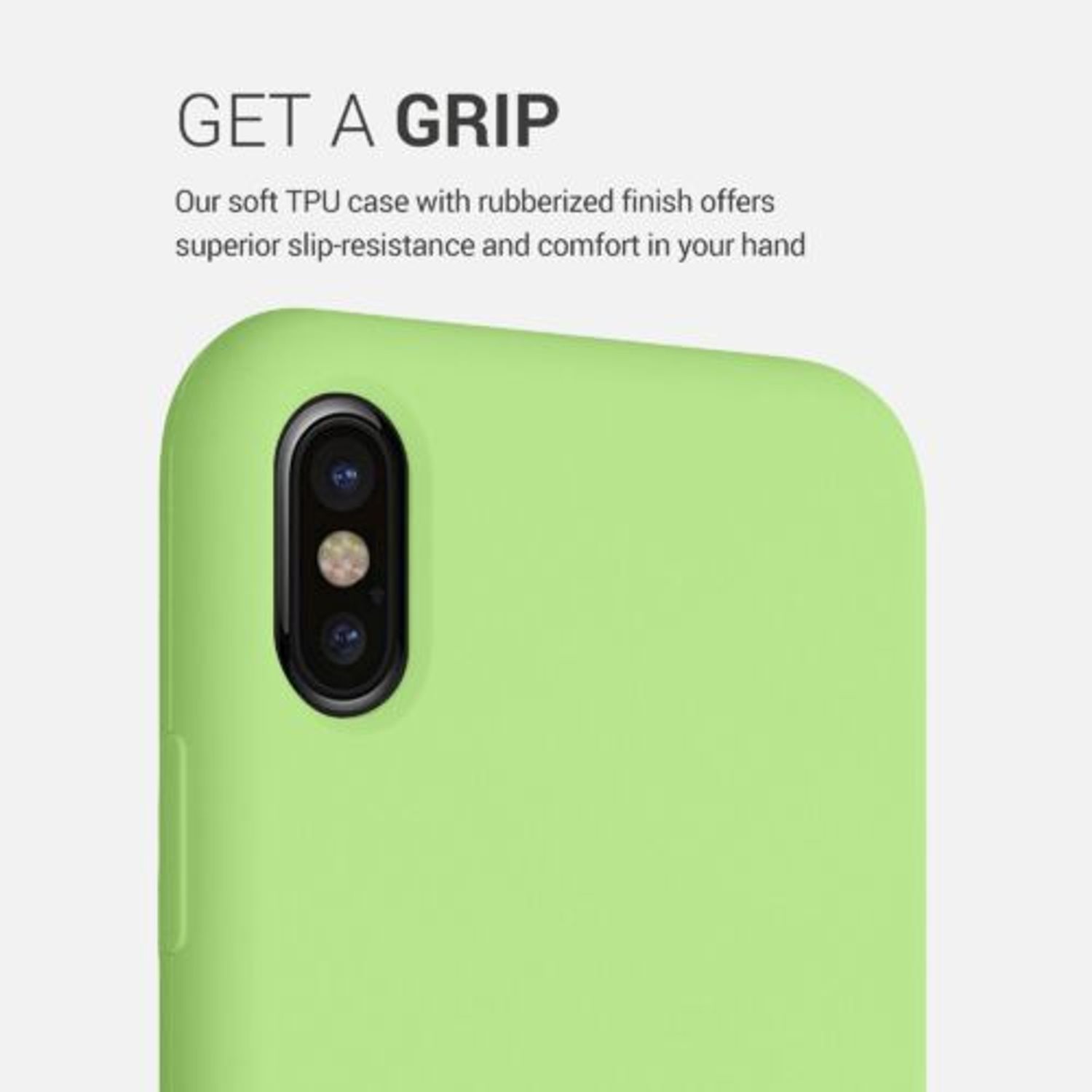 Husa pentru iPhone X/iPhone XS, Silicon, Verde, 42495.214 fotografia produsului View 4 L