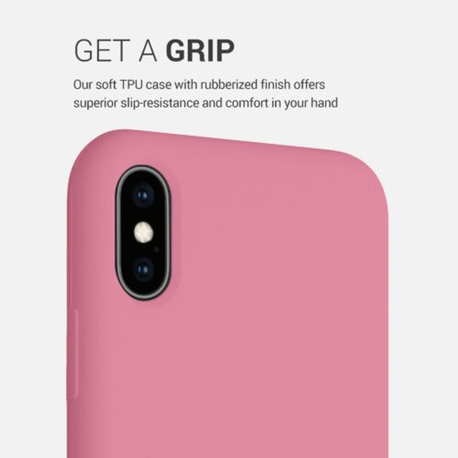 Husa pentru iPhone X/iPhone XS, Silicon, Roz, 46313.212 fotografia produsului View 4 L
