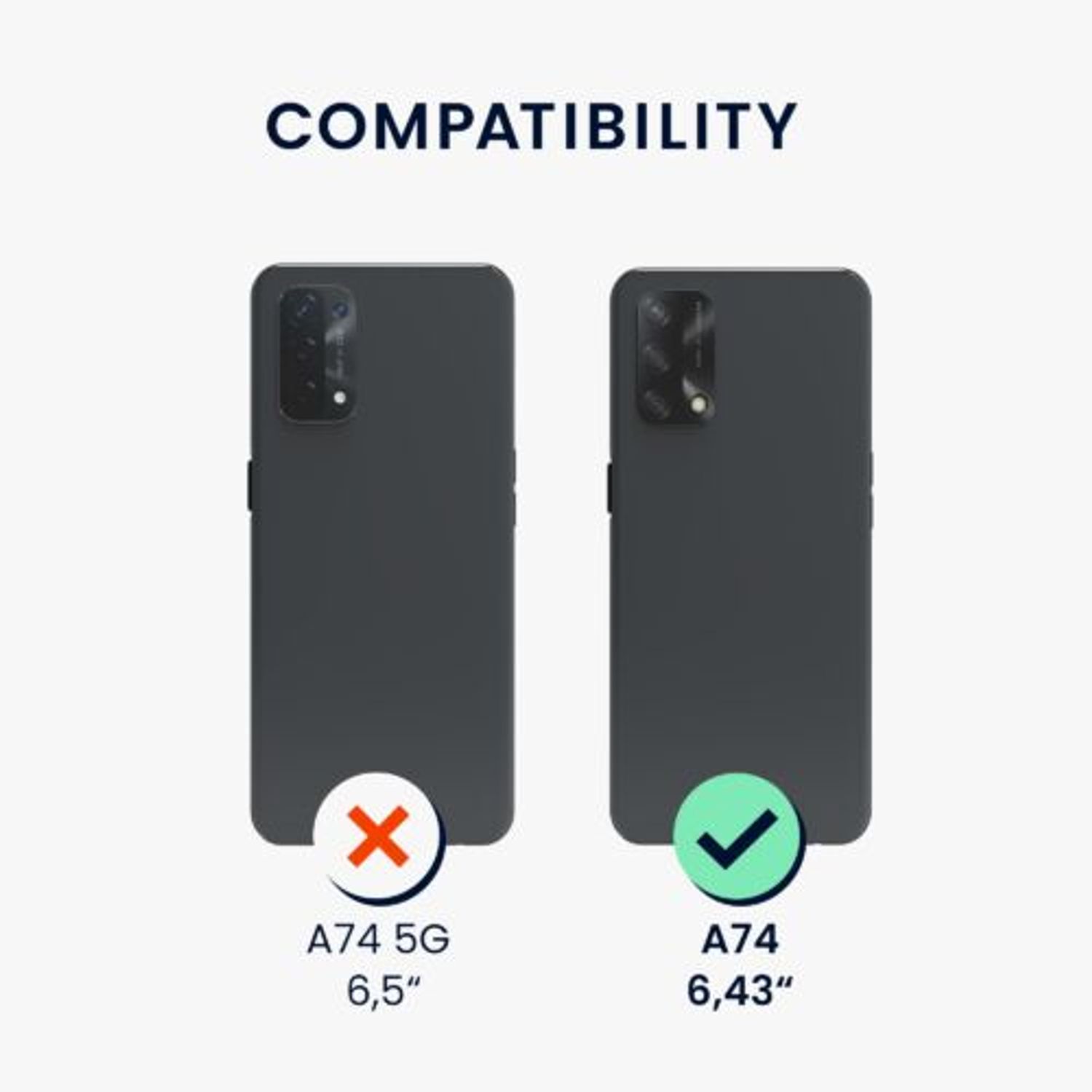 Husa Kwmobile pentru OPPO A74, Silicon, Violet, 58907.167 fotografia produsului View 5 L